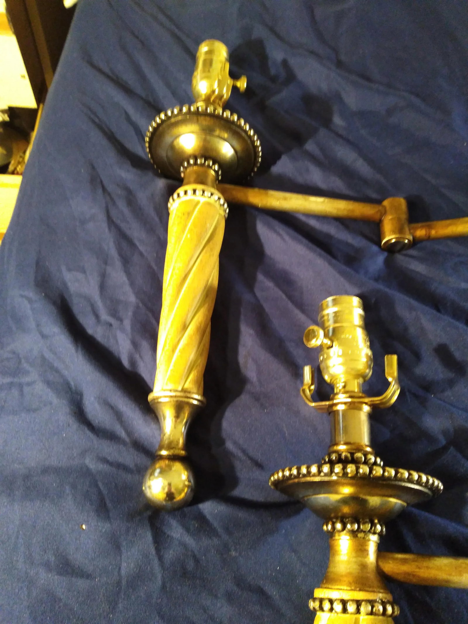 1970s Hollywood Regency Swing Arm Wall Sconces - a Pair - 6