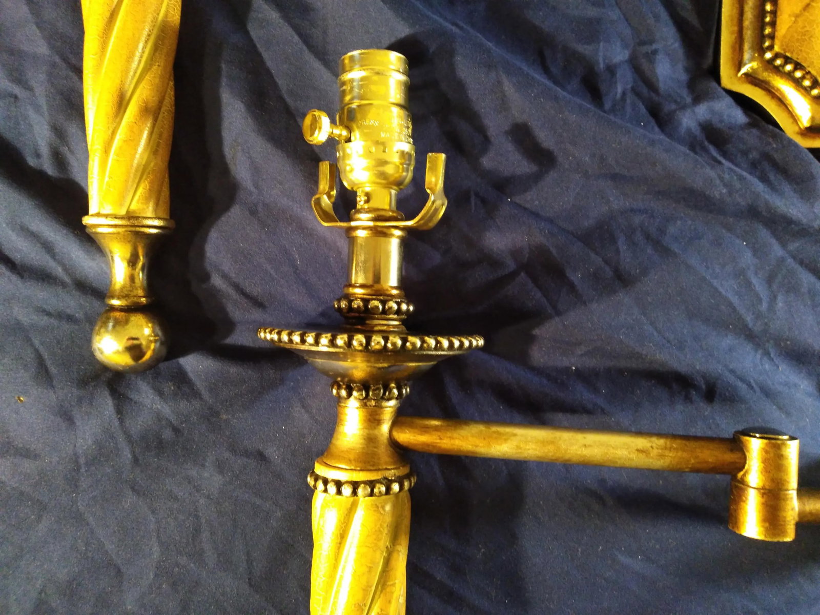 1970s Hollywood Regency Swing Arm Wall Sconces - a Pair - 7