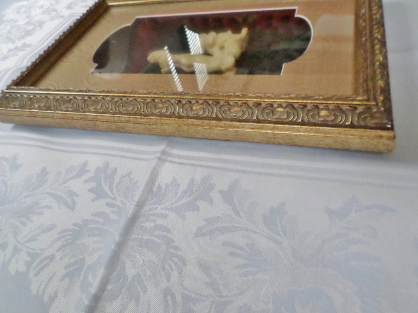 1960s Chinese Jade or Hardstone Dragon Mounted in Gold Tone Shadow Box Frame - 10