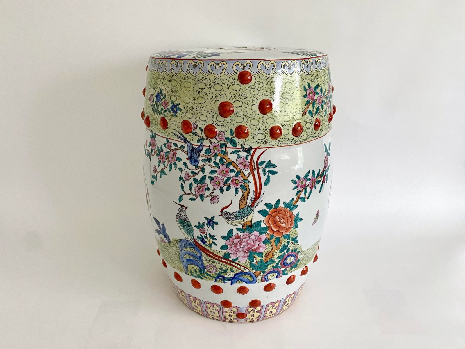 Chinese Famille Rose Garden Seat Circa 1900 - A Pair - 9