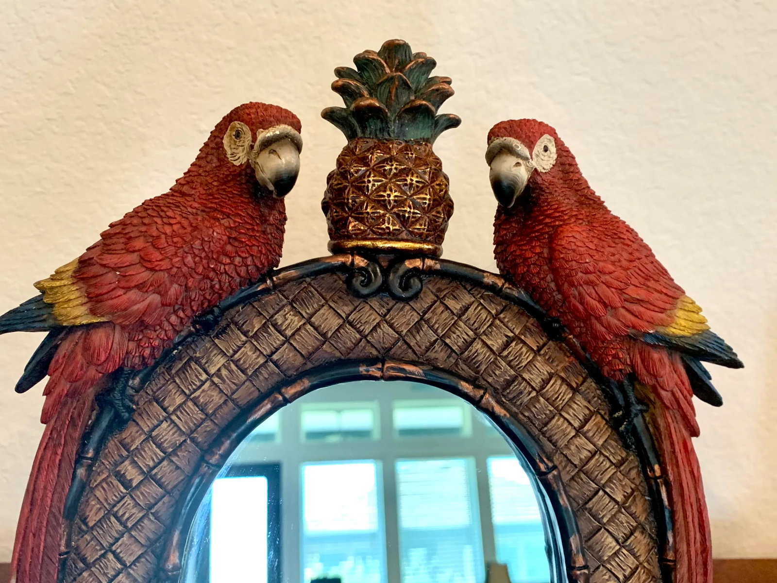 Vintage Parrot Standing Vanity Mirror - 3