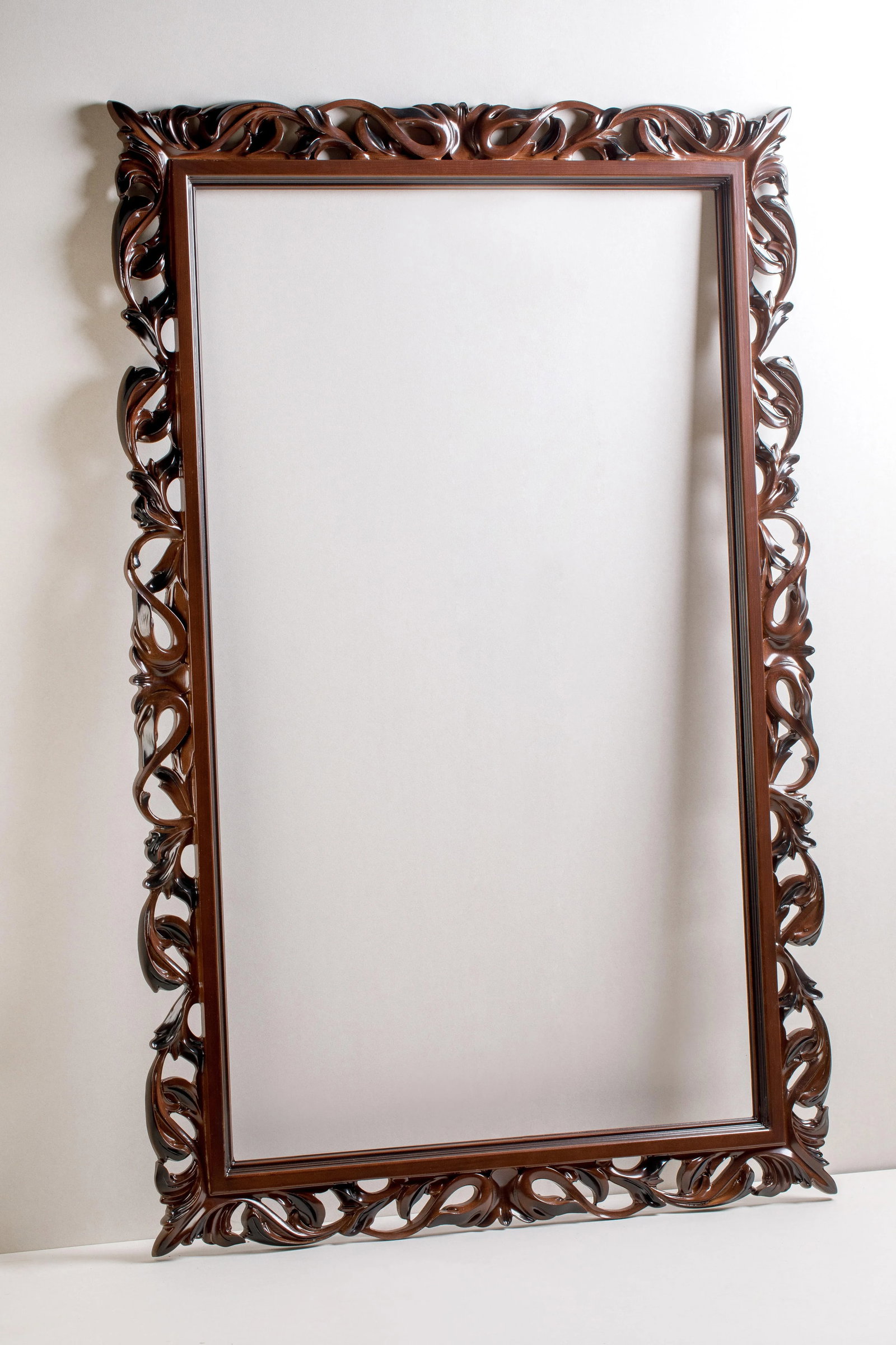 Cherry Traditional Beveled Accent Mirror - 3
