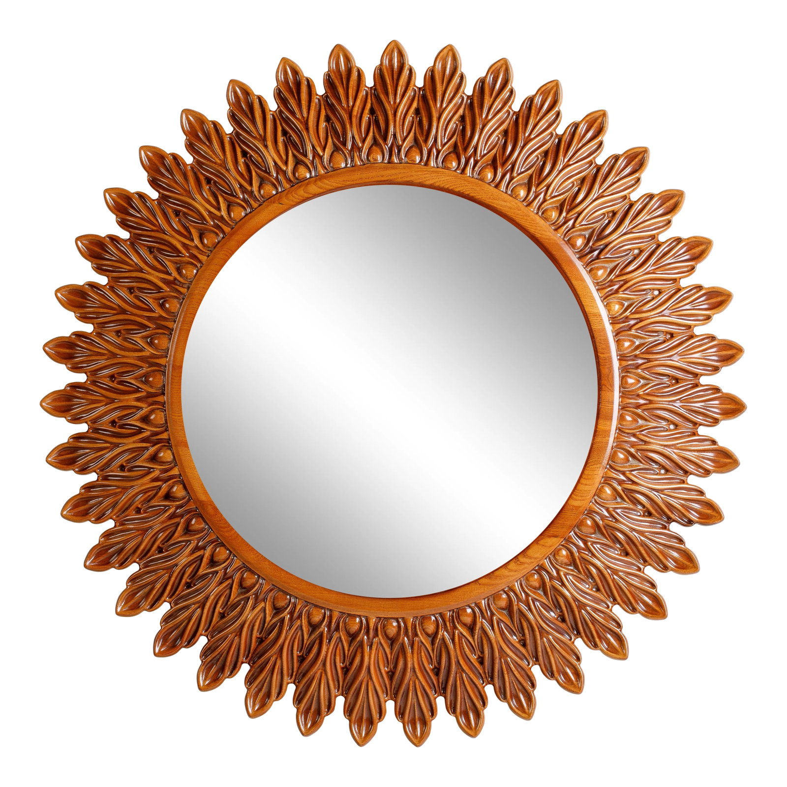 Hand Carved Ash Wood 'Monica' Mirror (1 of 10)