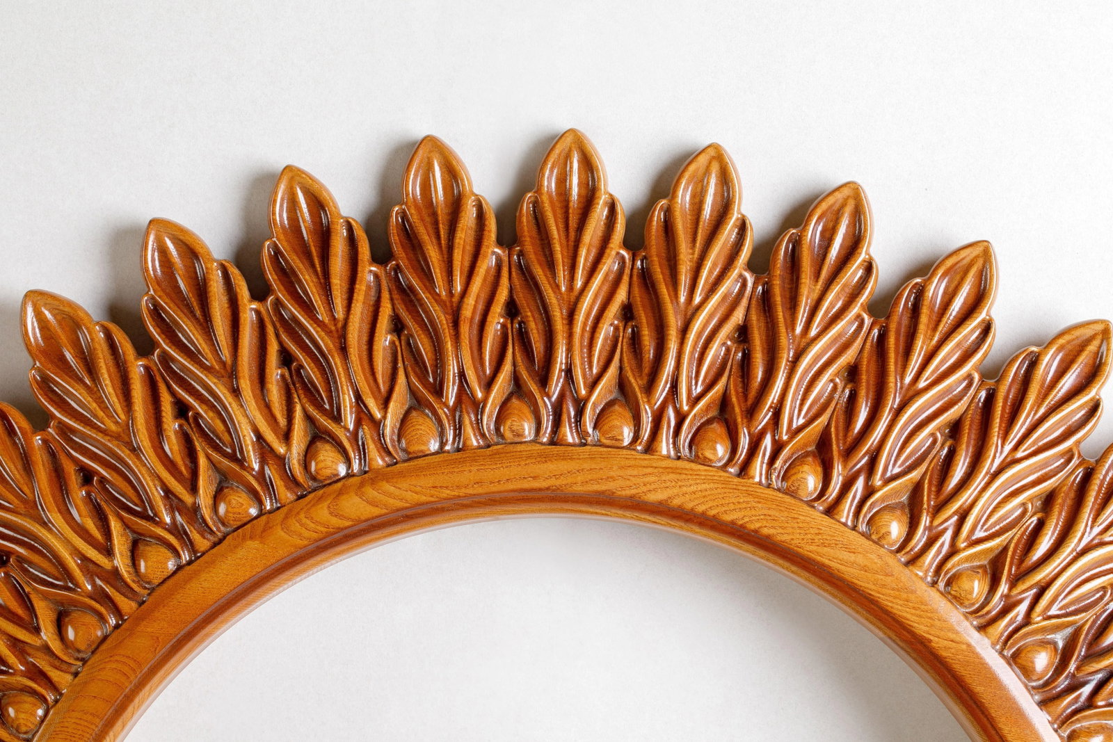 Hand Carved Ash Wood 'Monica' Mirror - 4