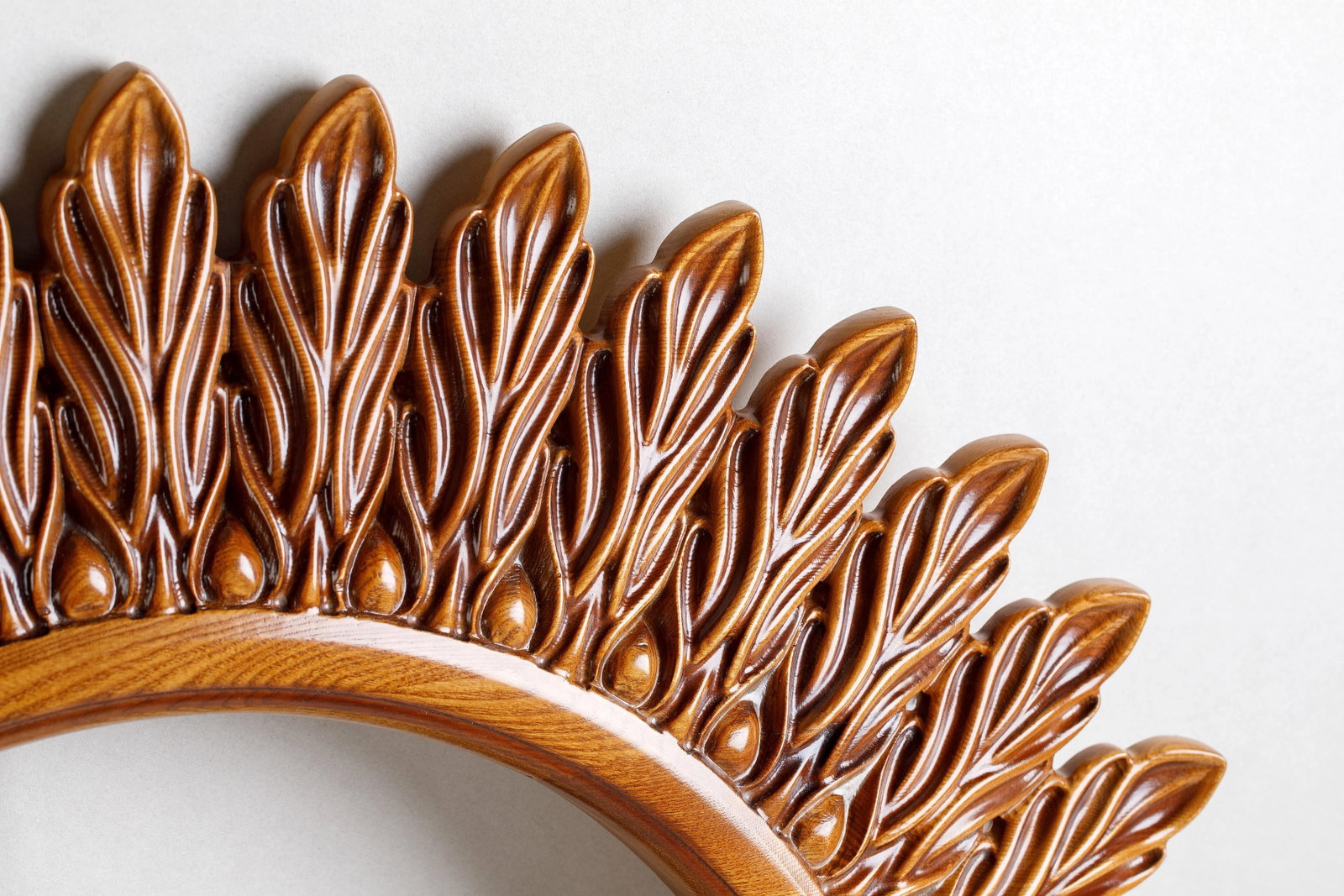 Hand Carved Ash Wood 'Monica' Mirror - 8