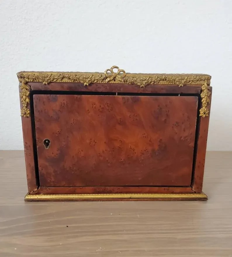 19th Century French Belle Epoch Revolving Door Demilune Decorative Box - 3