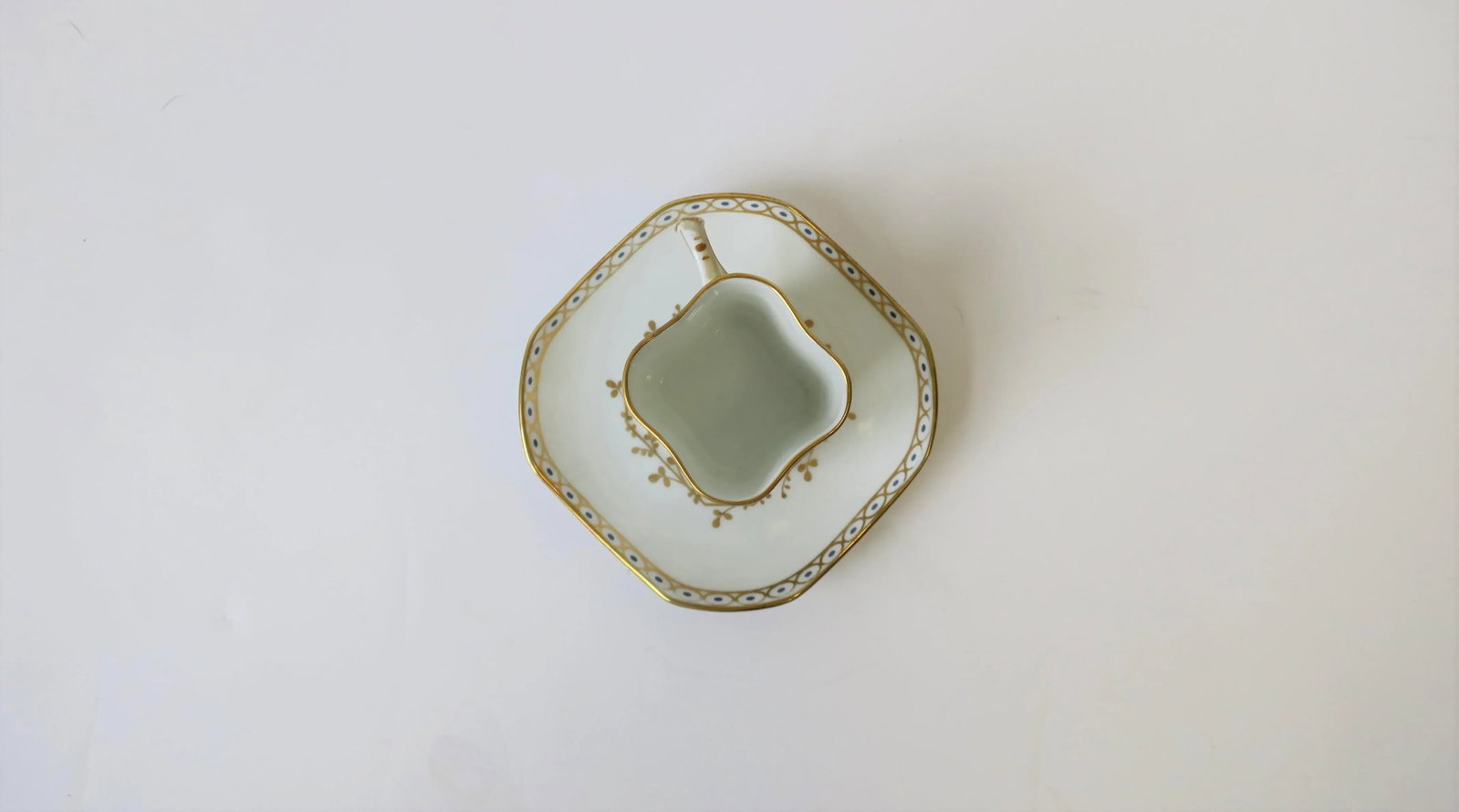 Richard Ginori Designer Italian White & Gold Espresso Coffee or Tea Cup Saucer - 2 Pieces - 6