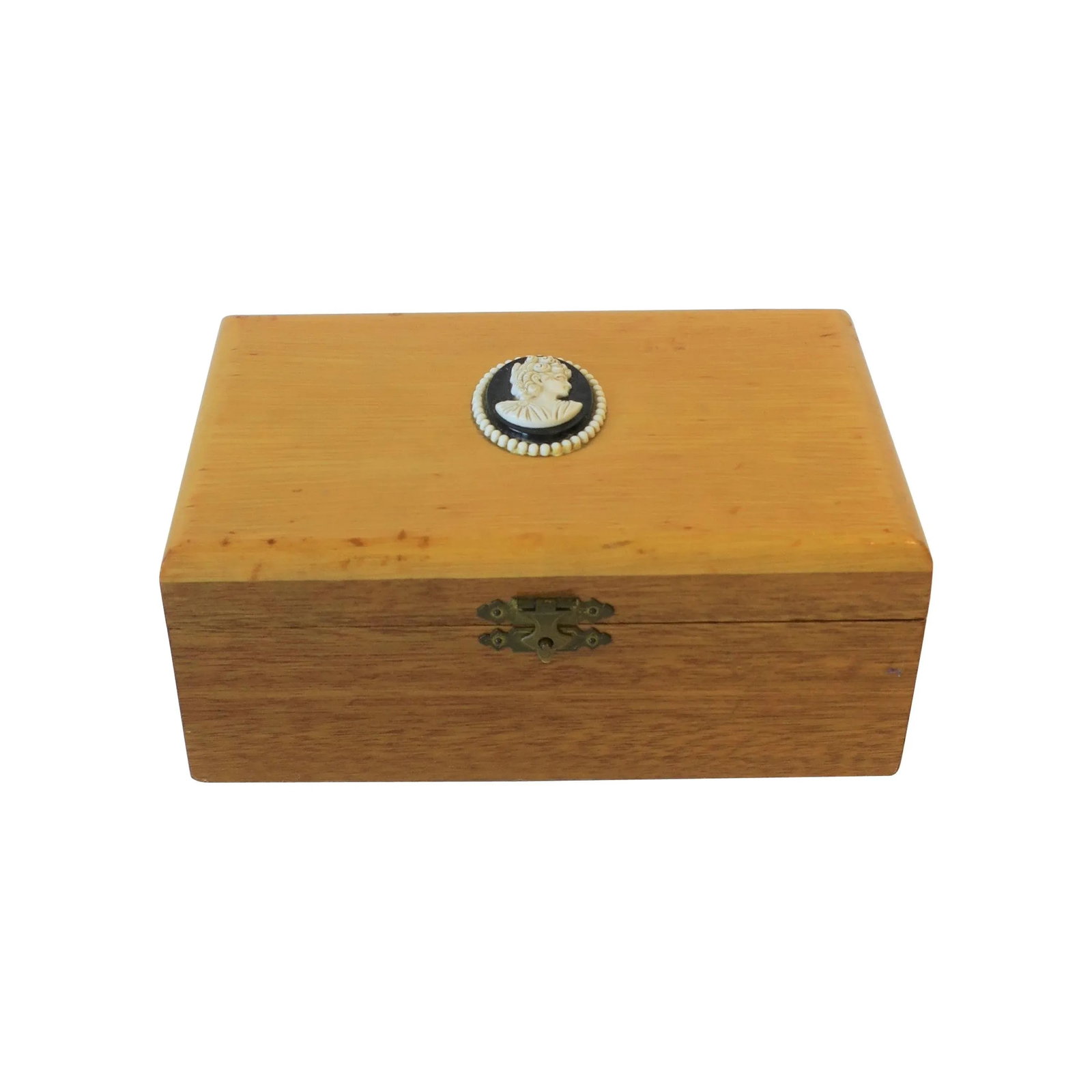 Decorative or Jewelry Box with Black and White Cameo Design - 13
