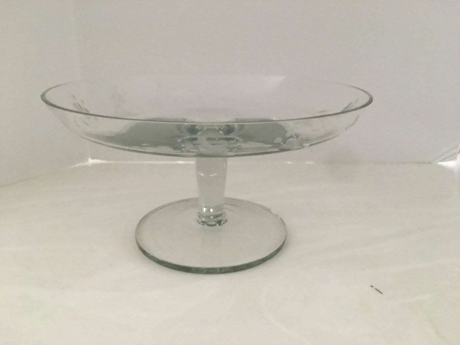 1970s Etched Crystal Cake Stand - 2