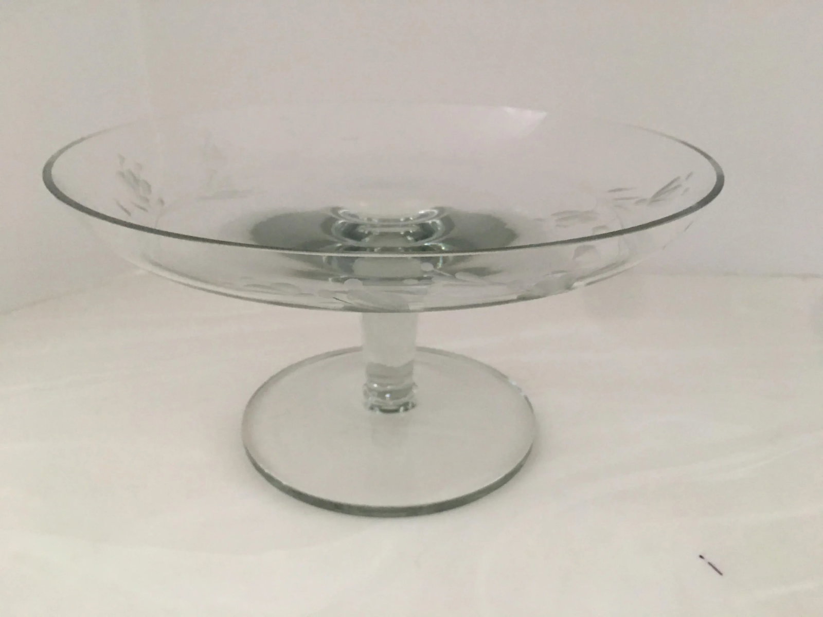1970s Etched Crystal Cake Stand - 7