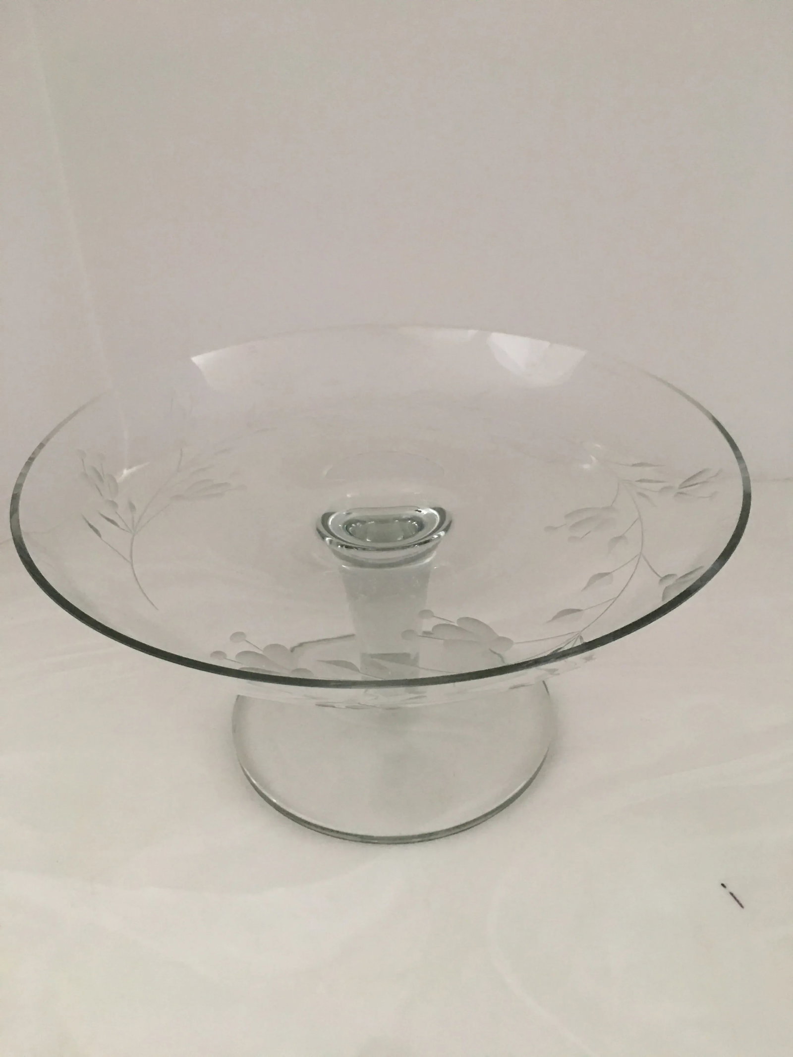 1970s Etched Crystal Cake Stand - 8