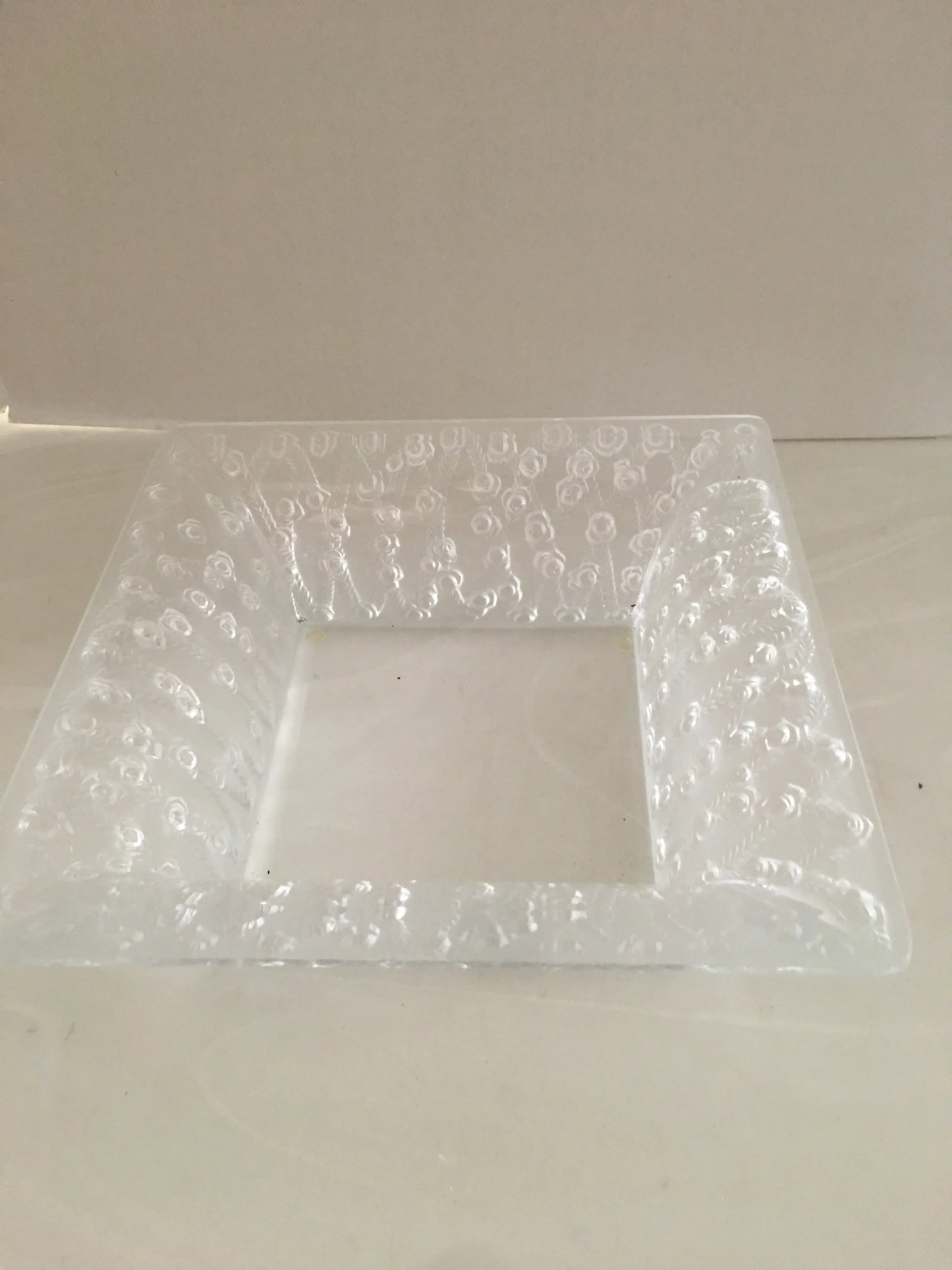 1990s French Lalique Roses Square Bowl - 2