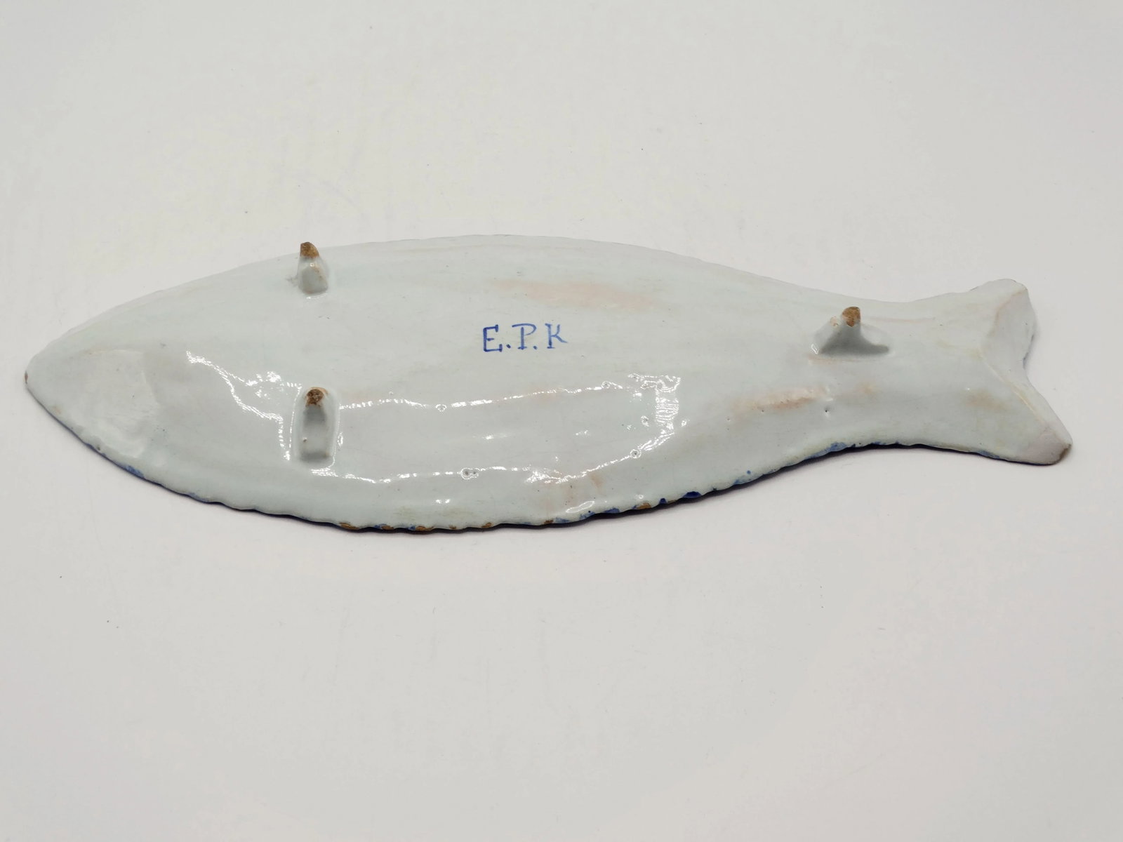 Early Antique Dutch Delft Herring Fish Dish Plate - 4