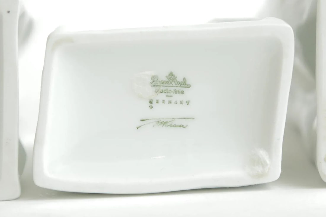 Vintage Rosenthal Tapio Wirkalla Ceramic Signed Crushed Do Not Litter Bags or Vases Set of 3 - 12