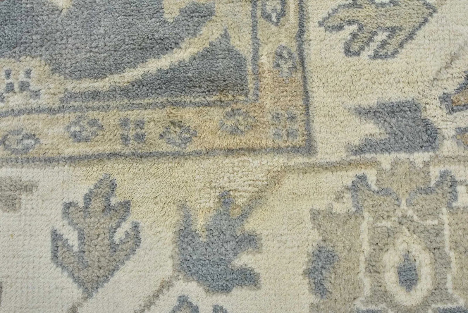 Oushak Rug 8'3" X 9'10" Blue Wool Traditional Hand-Knotted Oriental Carpet - 10