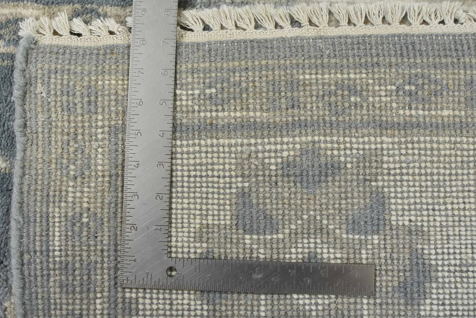Oushak Rug 8'3" X 9'10" Blue Wool Traditional Hand-Knotted Oriental Carpet - 15