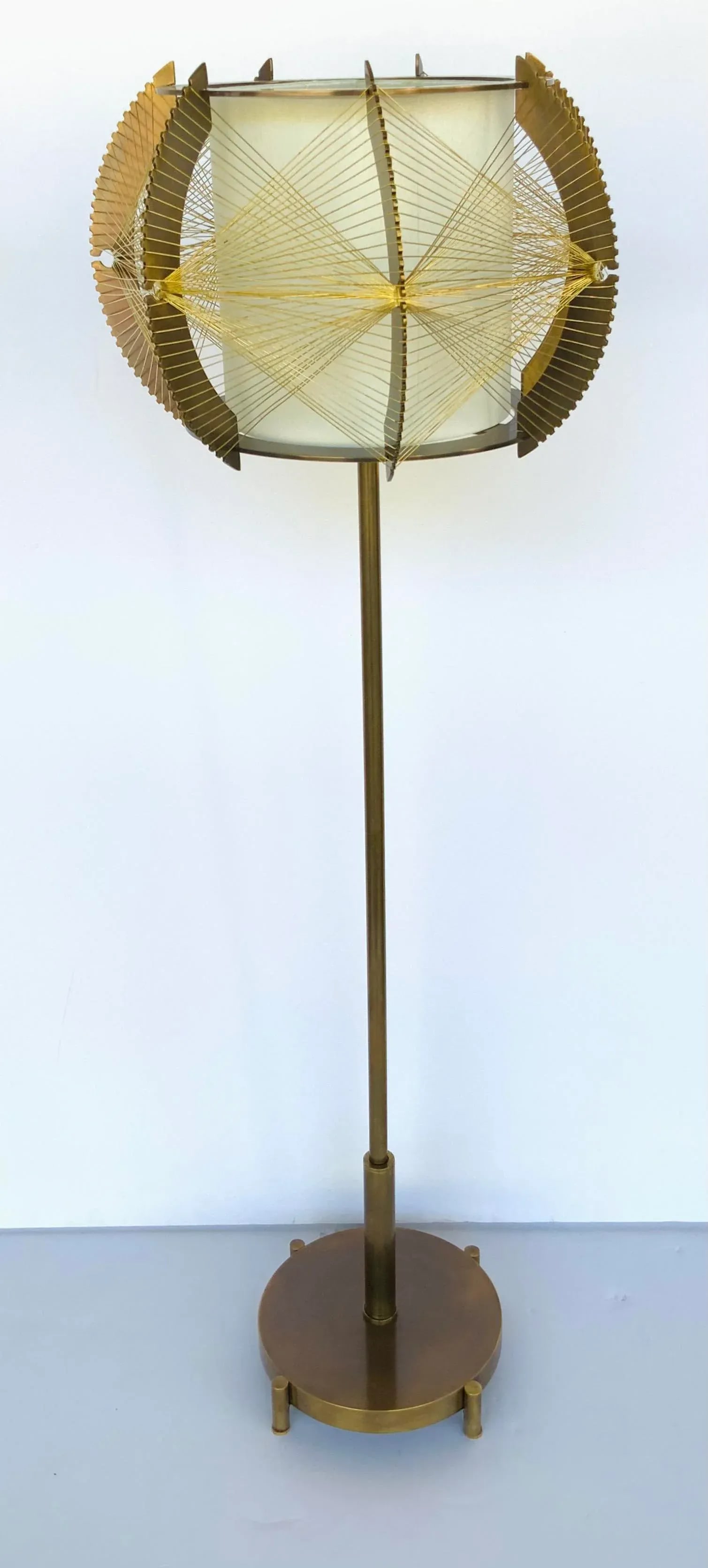Mid-Century Modern Style Brass Finished Architectural Table Lamps - a Pair - 2