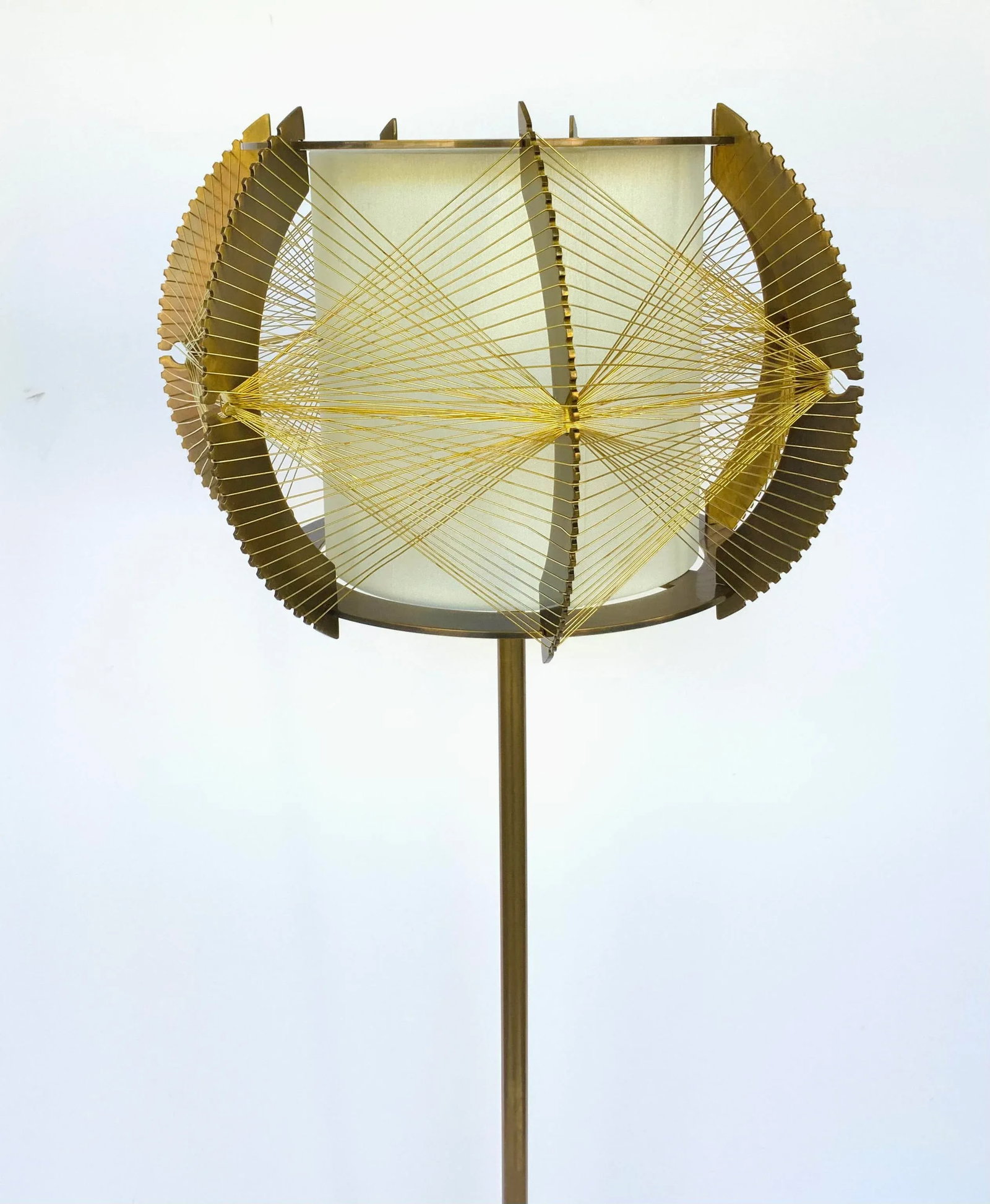 Mid-Century Modern Style Brass Finished Architectural Table Lamps - a Pair - 4