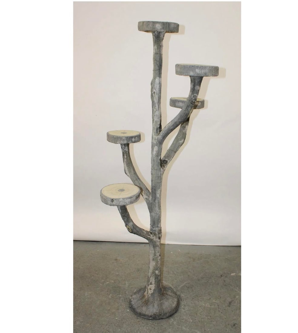 French Faux Bois Plant Stand - 5