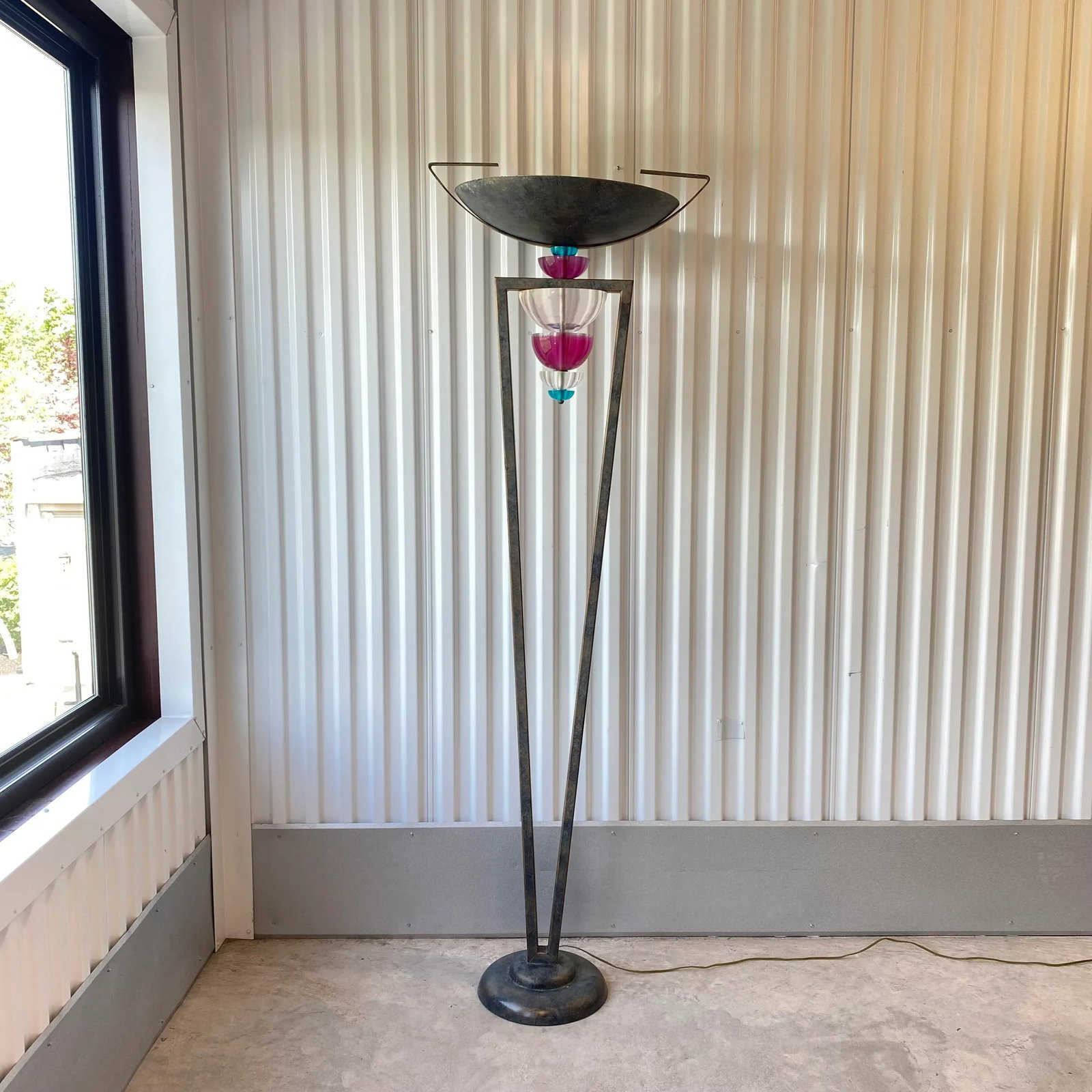 80s Postmodern Van Teal Lucite and Metal Floor Lamp - 2