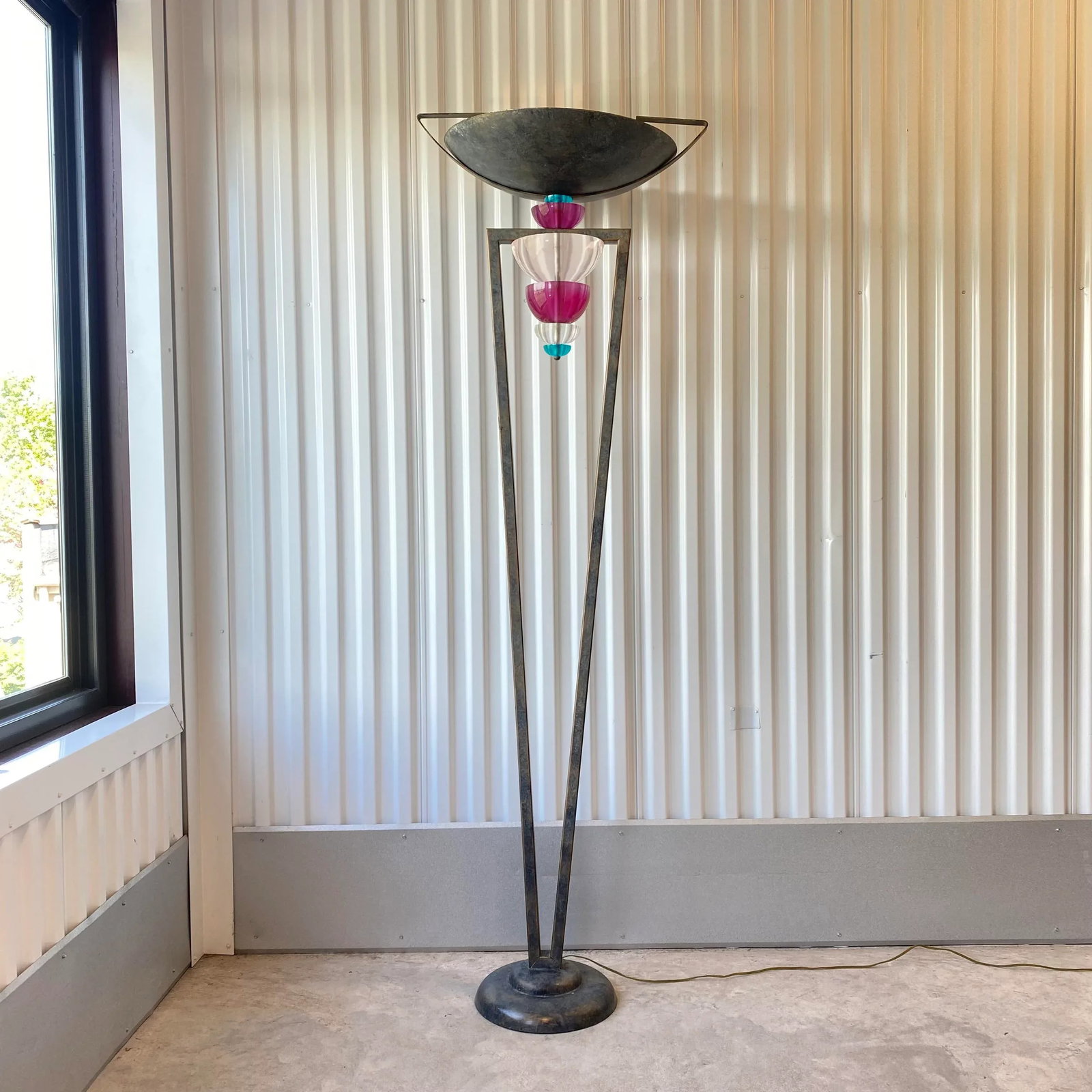 80s Postmodern Van Teal Lucite and Metal Floor Lamp - 3
