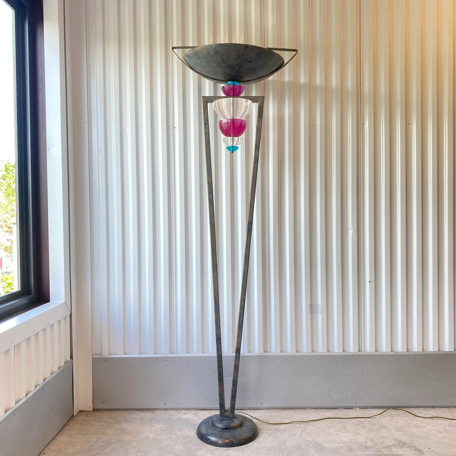 80s Postmodern Van Teal Lucite and Metal Floor Lamp - 4