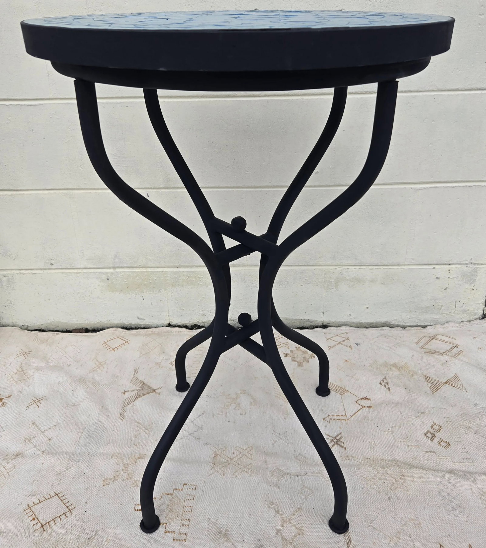 20" Moroccan Turquoise Mosaic Table - 8