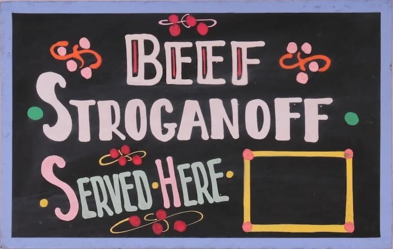 Vintage Beef Stroganoff Sign - 2