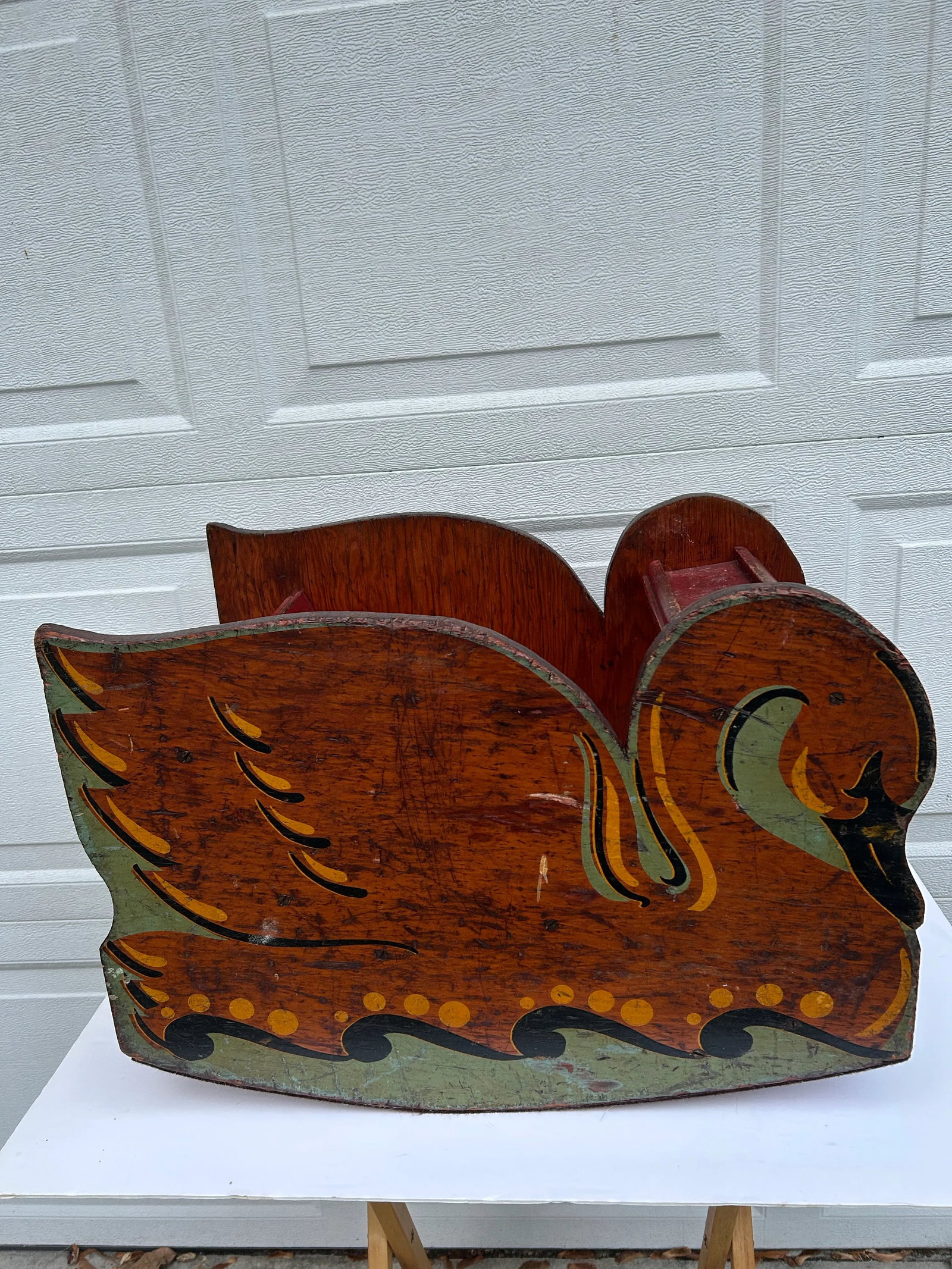 1940s Wood Painted Swan Rocker - 2