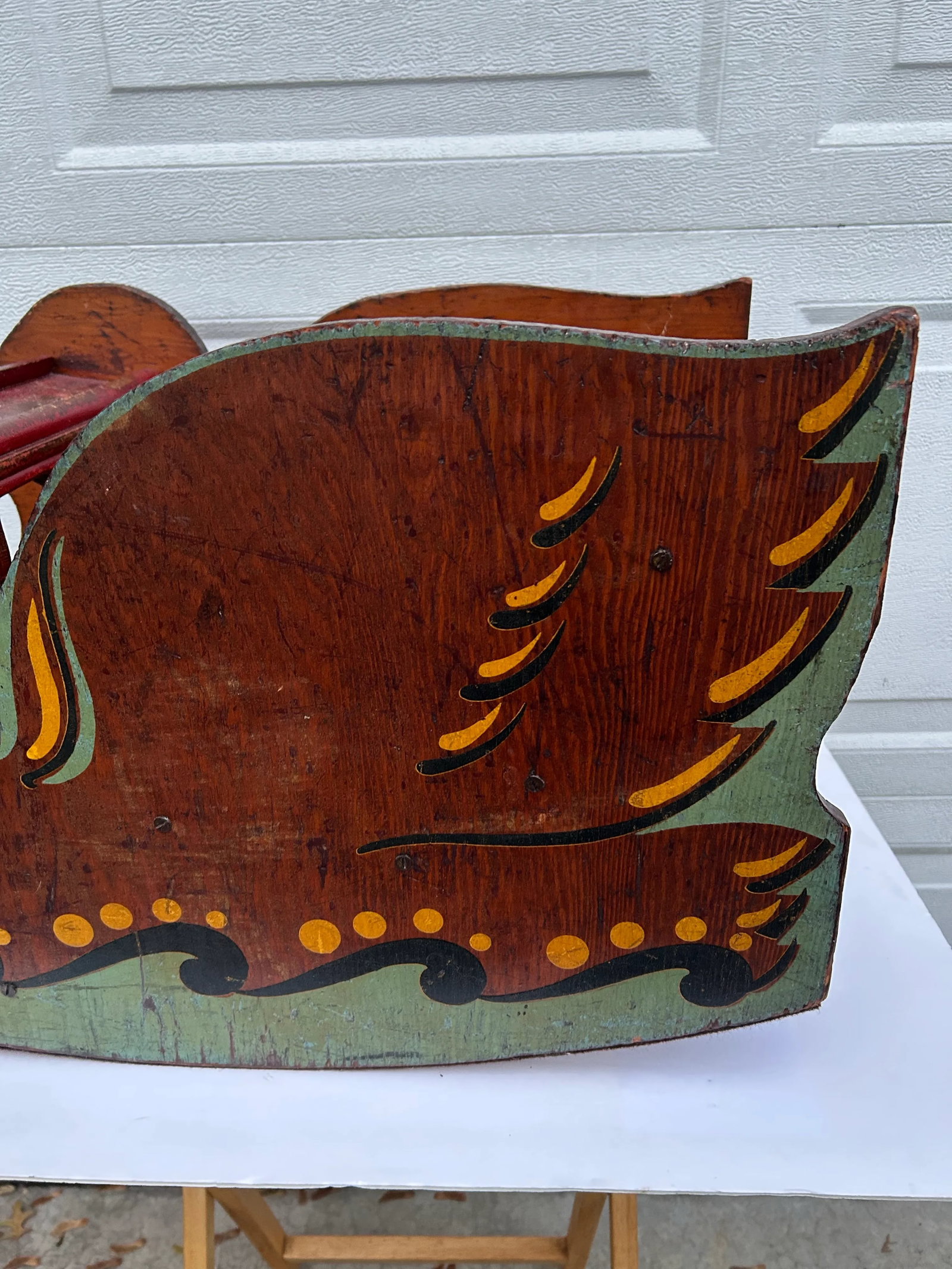1940s Wood Painted Swan Rocker - 9