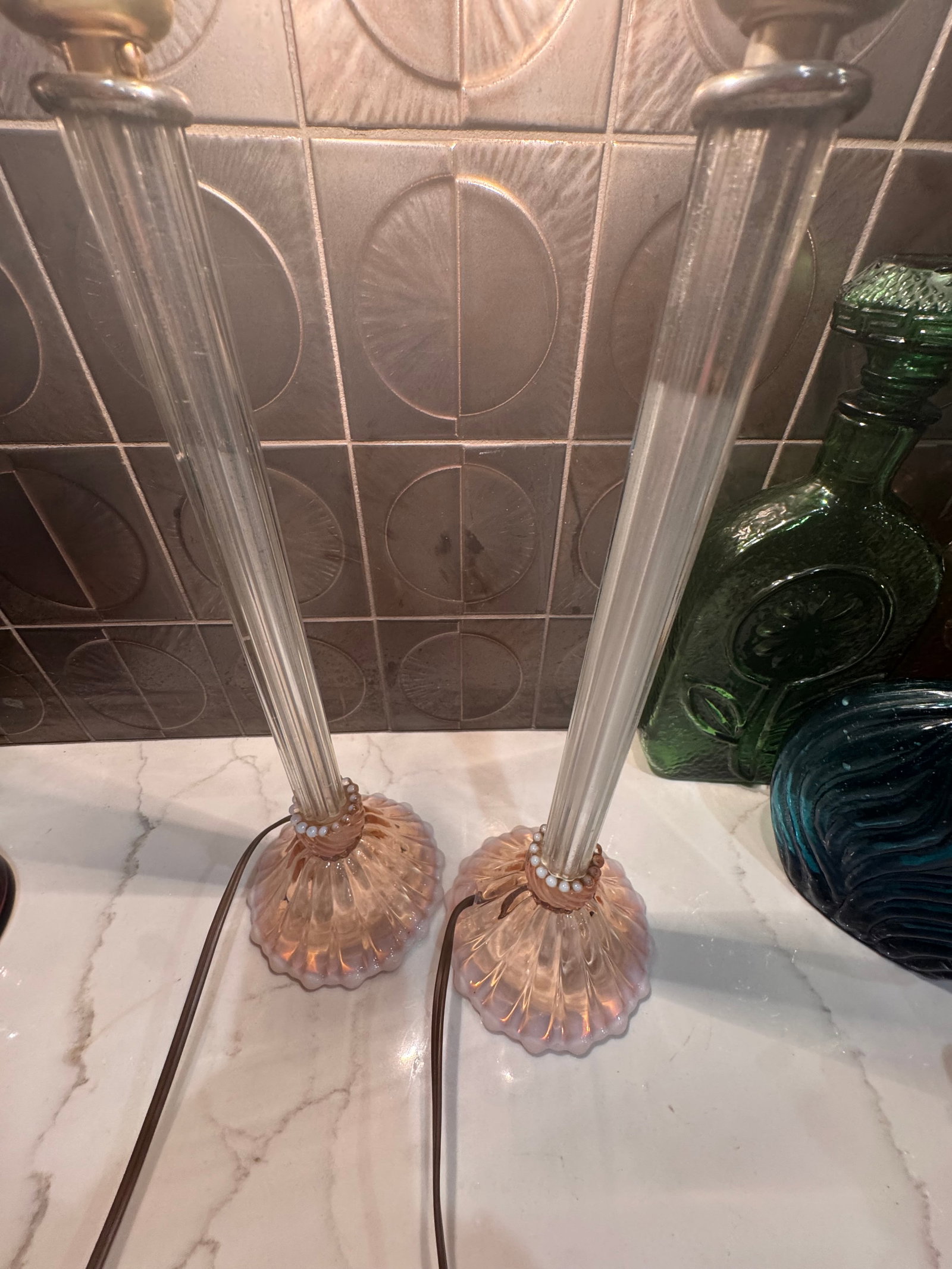 1920s Pair of Stunning, Antique / Art Deco Candlestick Lamps - 11