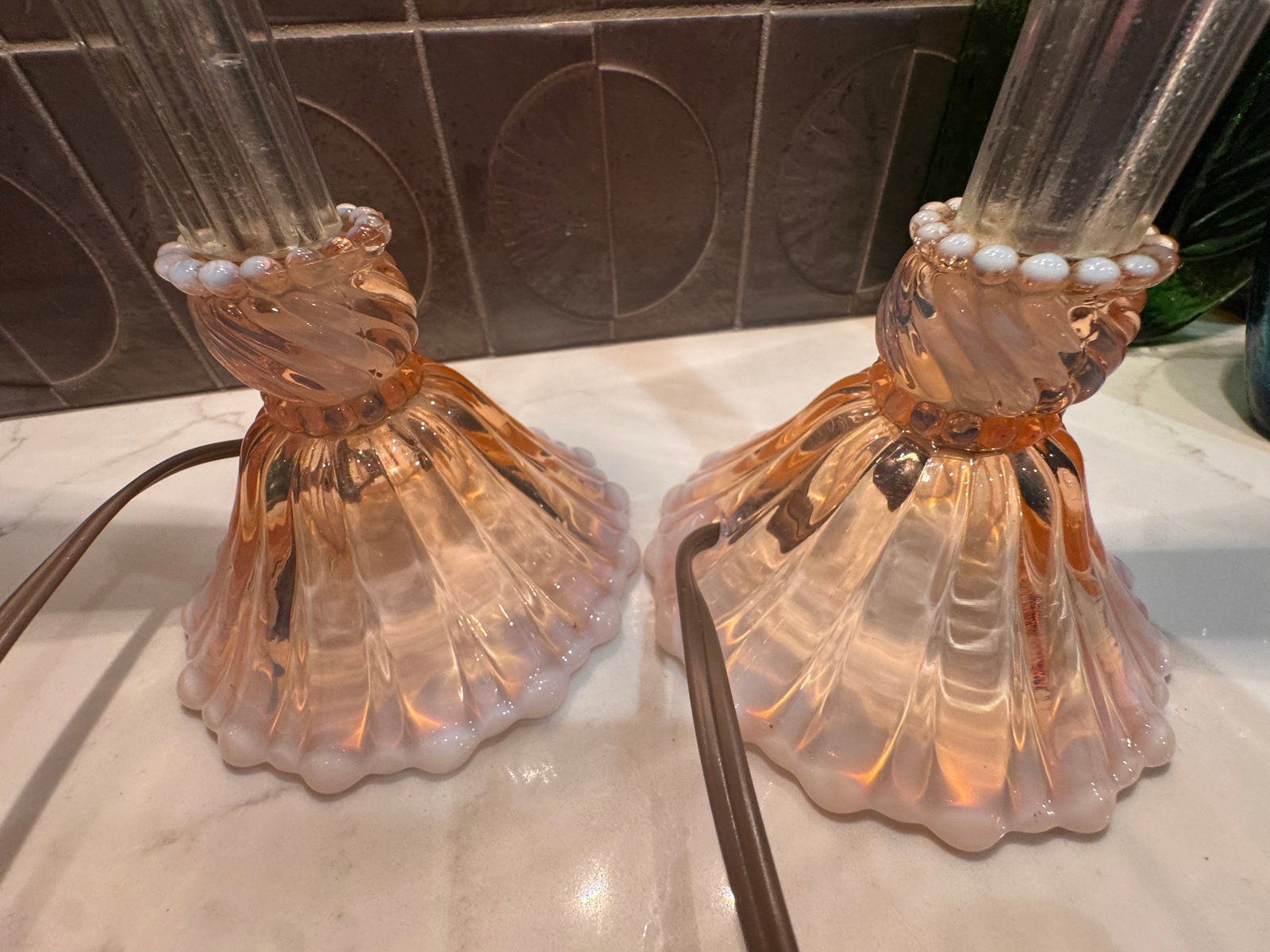 1920s Pair of Stunning, Antique / Art Deco Candlestick Lamps - 12