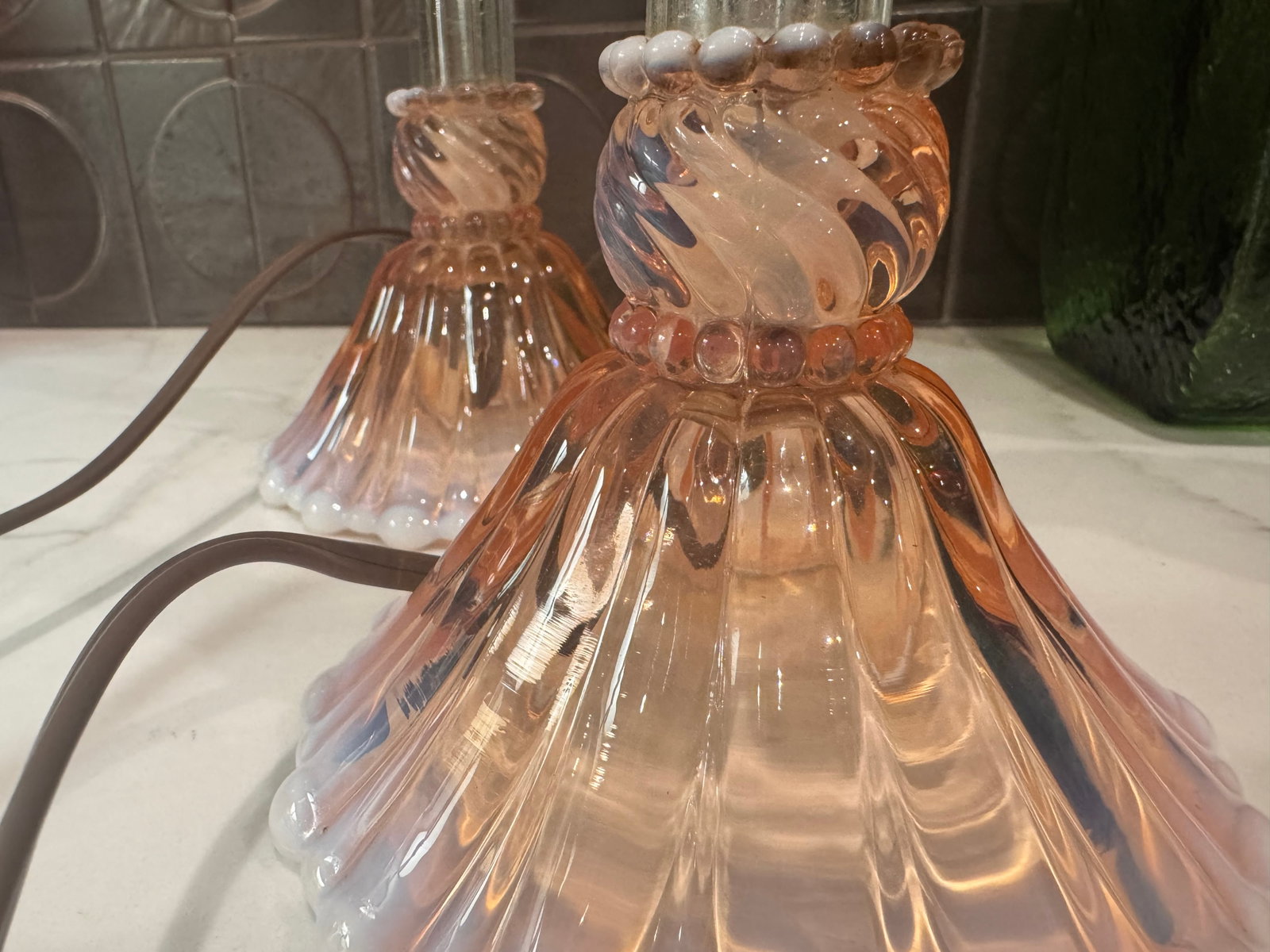 1920s Pair of Stunning, Antique / Art Deco Candlestick Lamps - 16