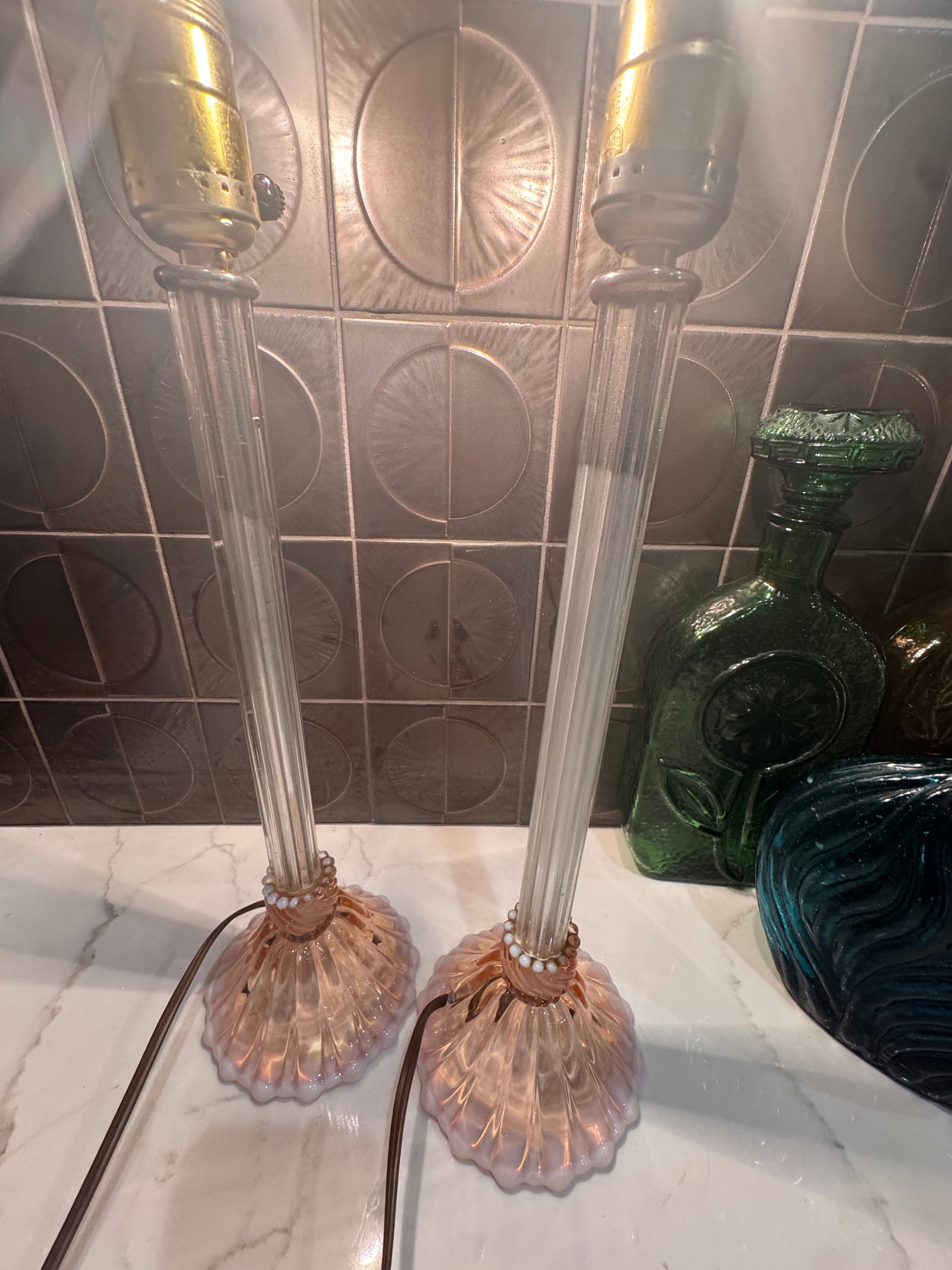 1920s Pair of Stunning, Antique / Art Deco Candlestick Lamps - 2