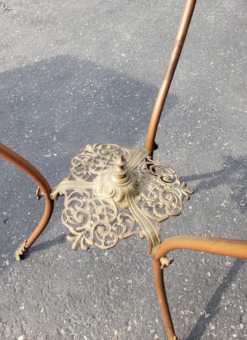 1970s Carved Iron With Stone Top Plant Stand - 2