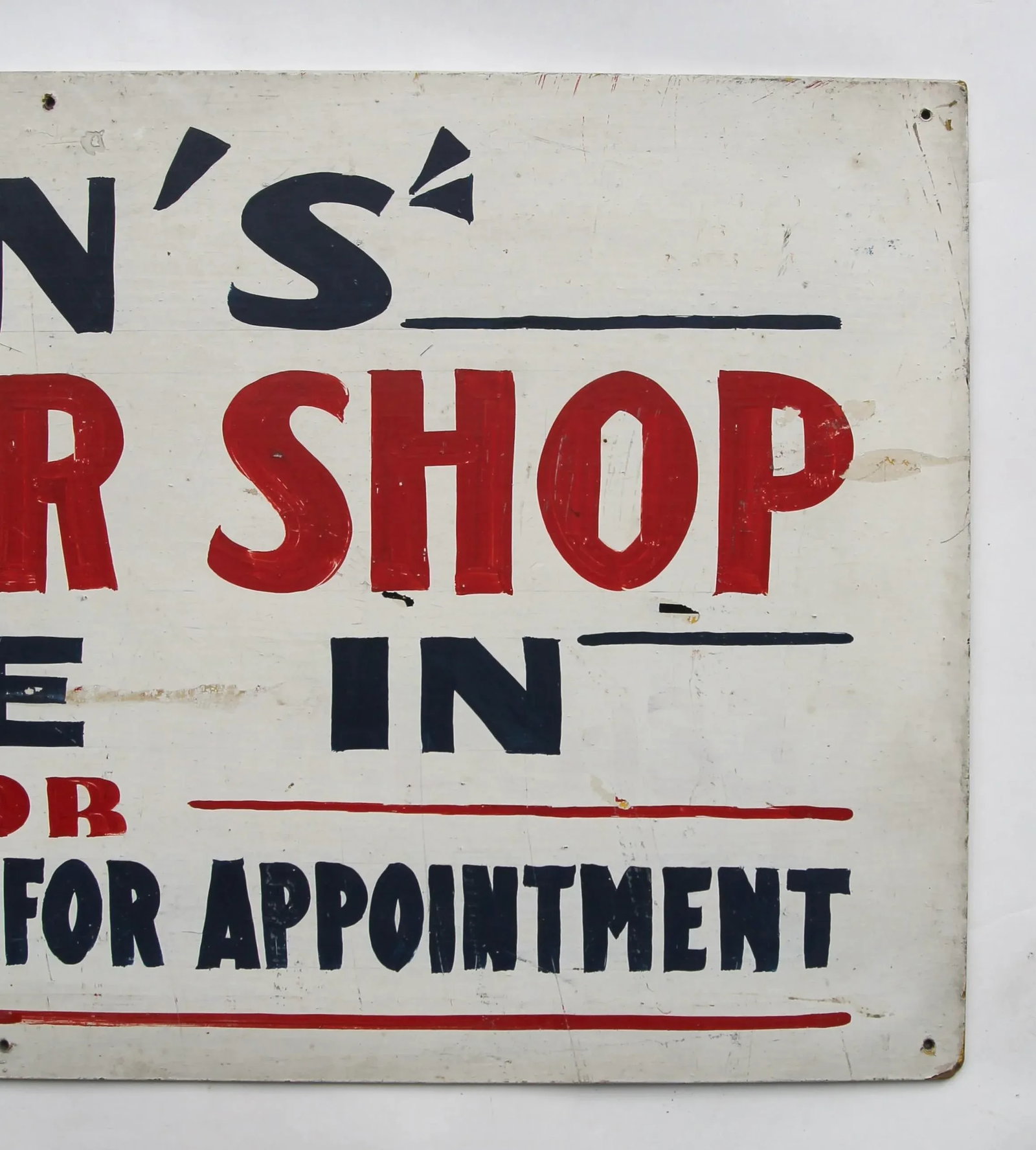 Circa 1950s Ken's Barber Shop Sign - 3
