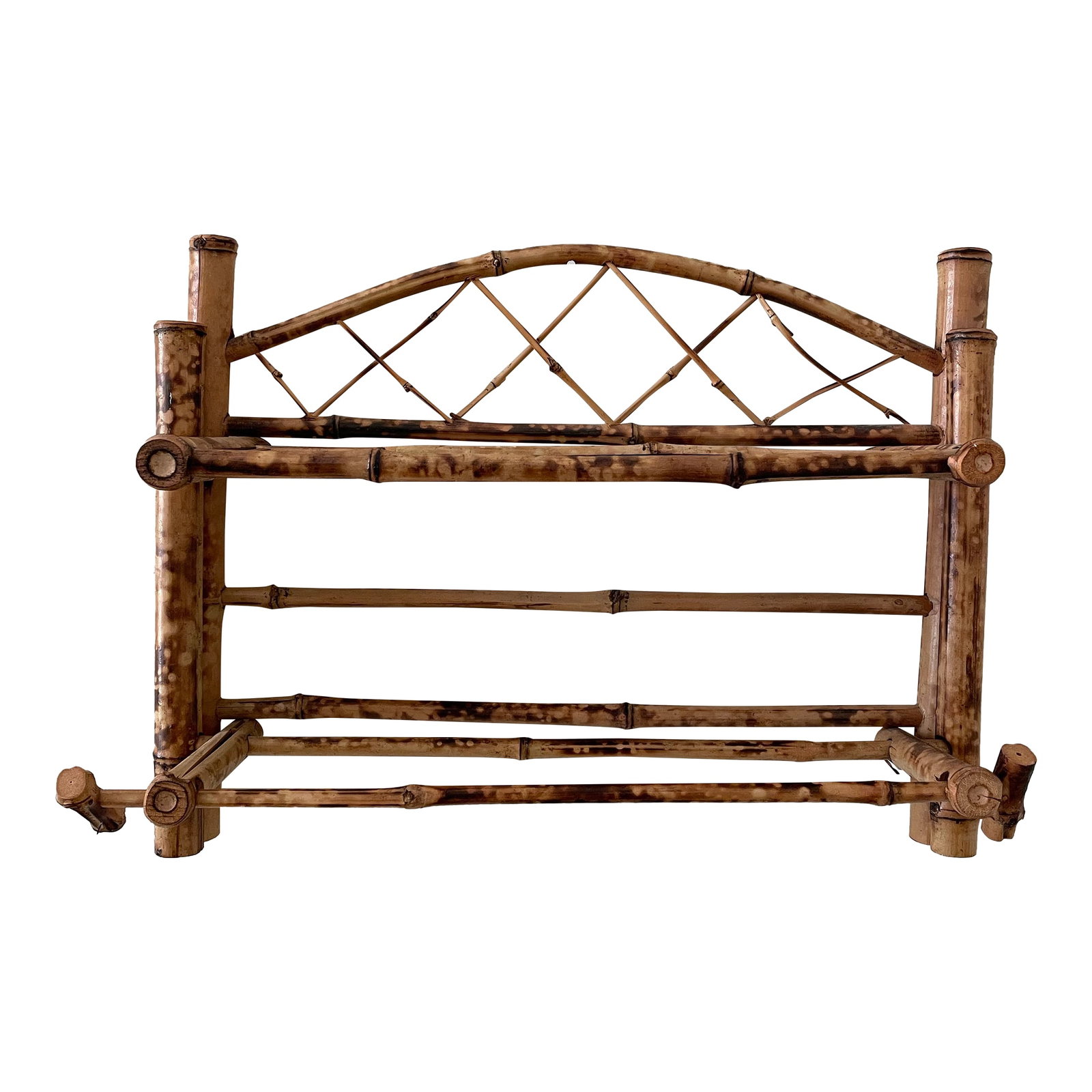 Vintage Boho Scorched Bamboo Wall Shelf Bathroom Organizer (1 of 8)