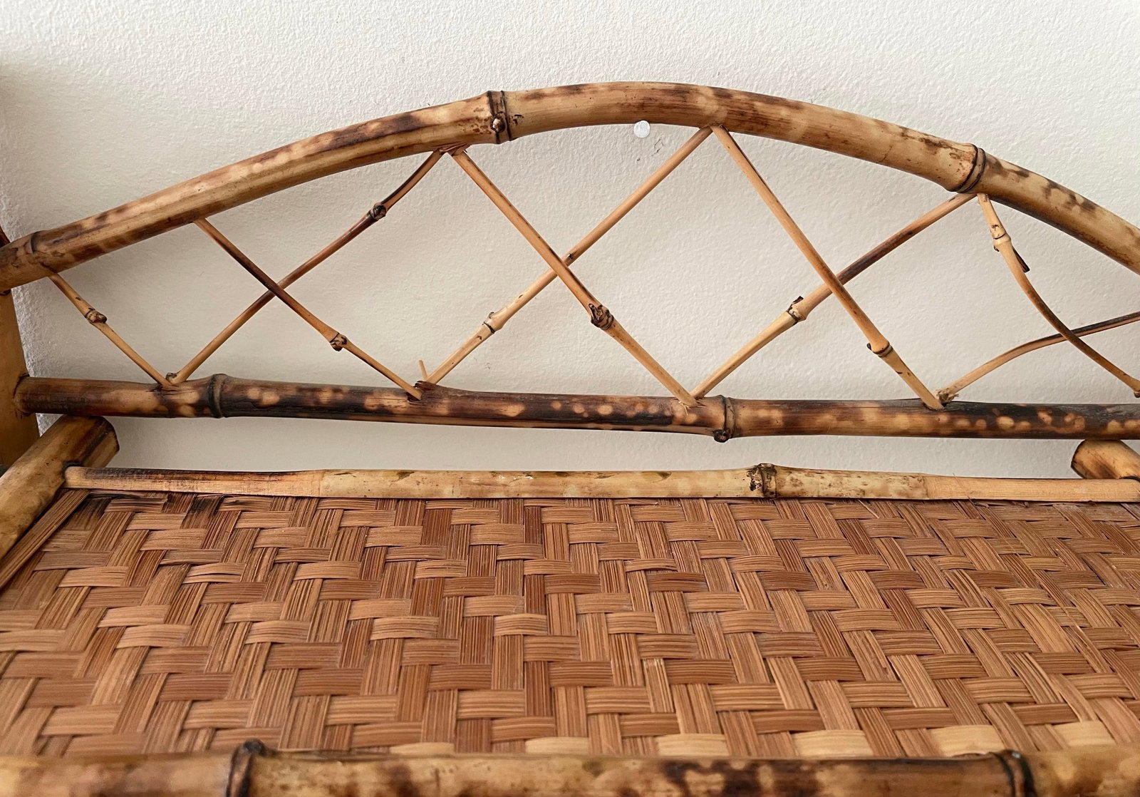 Vintage Boho Scorched Bamboo Wall Shelf Bathroom Organizer - 7