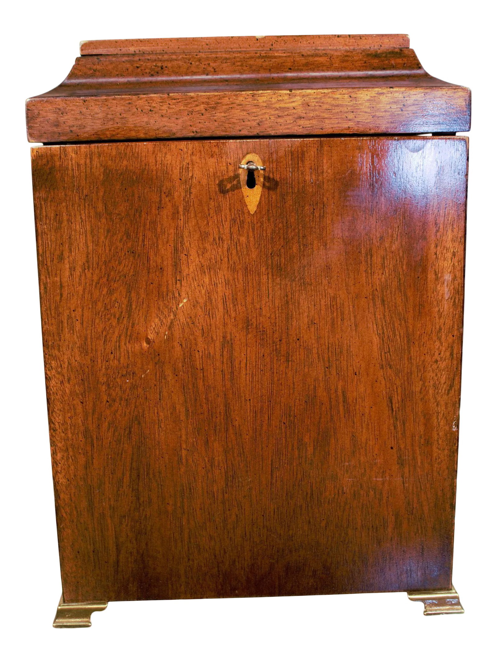 Brandt Furniture Co. Inlaid Mahogany 4 Bottle Decanter Spirit Box (1 of 13)