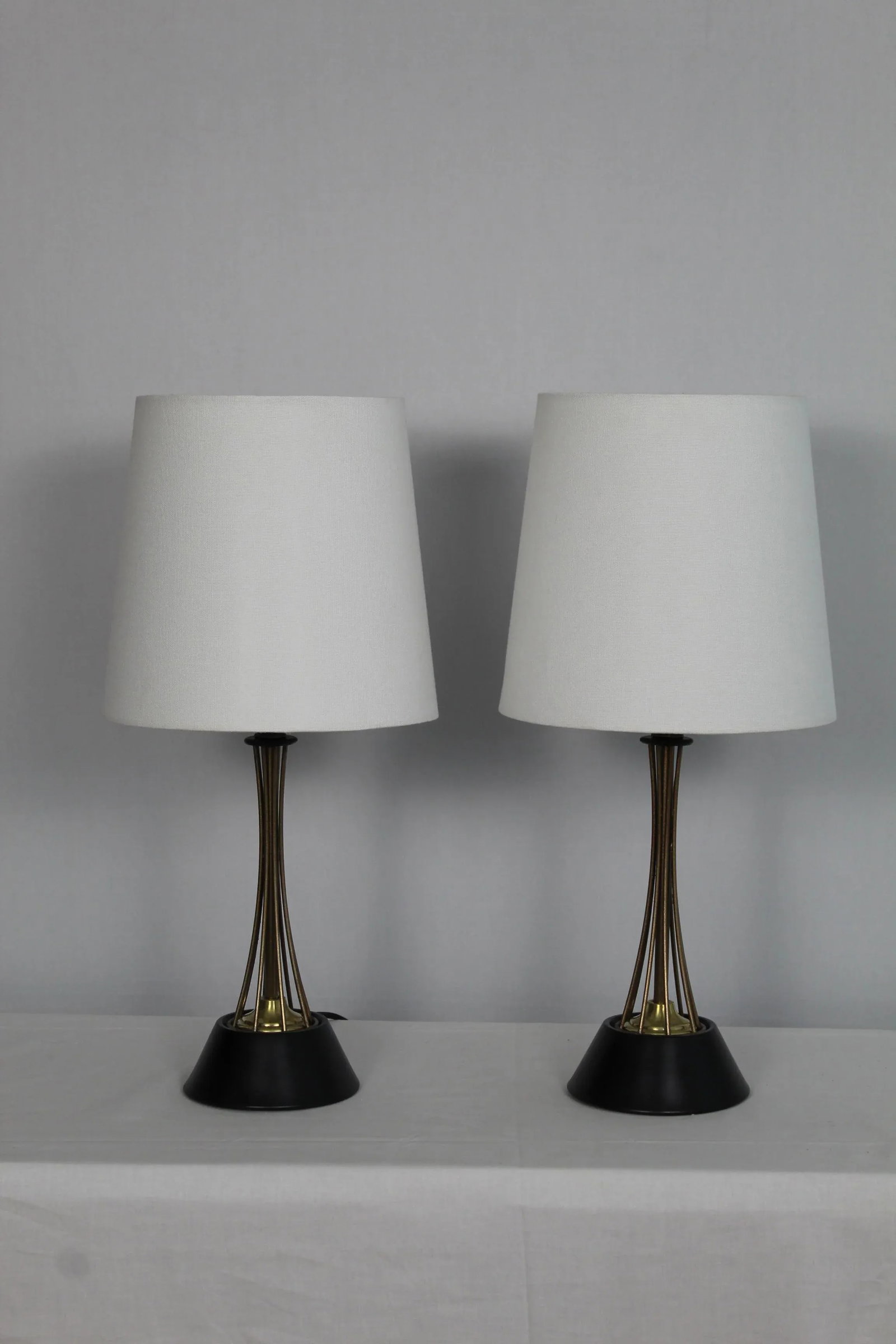 1960s Gerald Thurston Style Brass Table Lamps - a Pair - 3