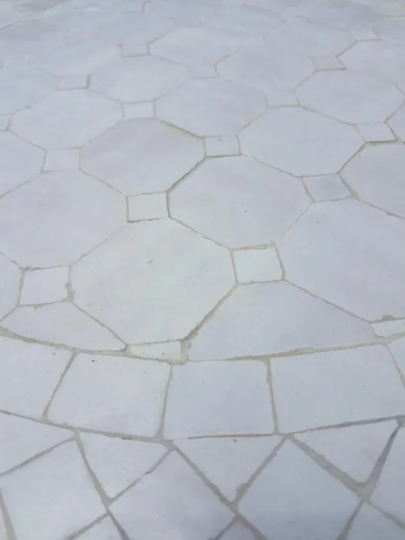 20" Moroccan White Mosaic Side Table - 2