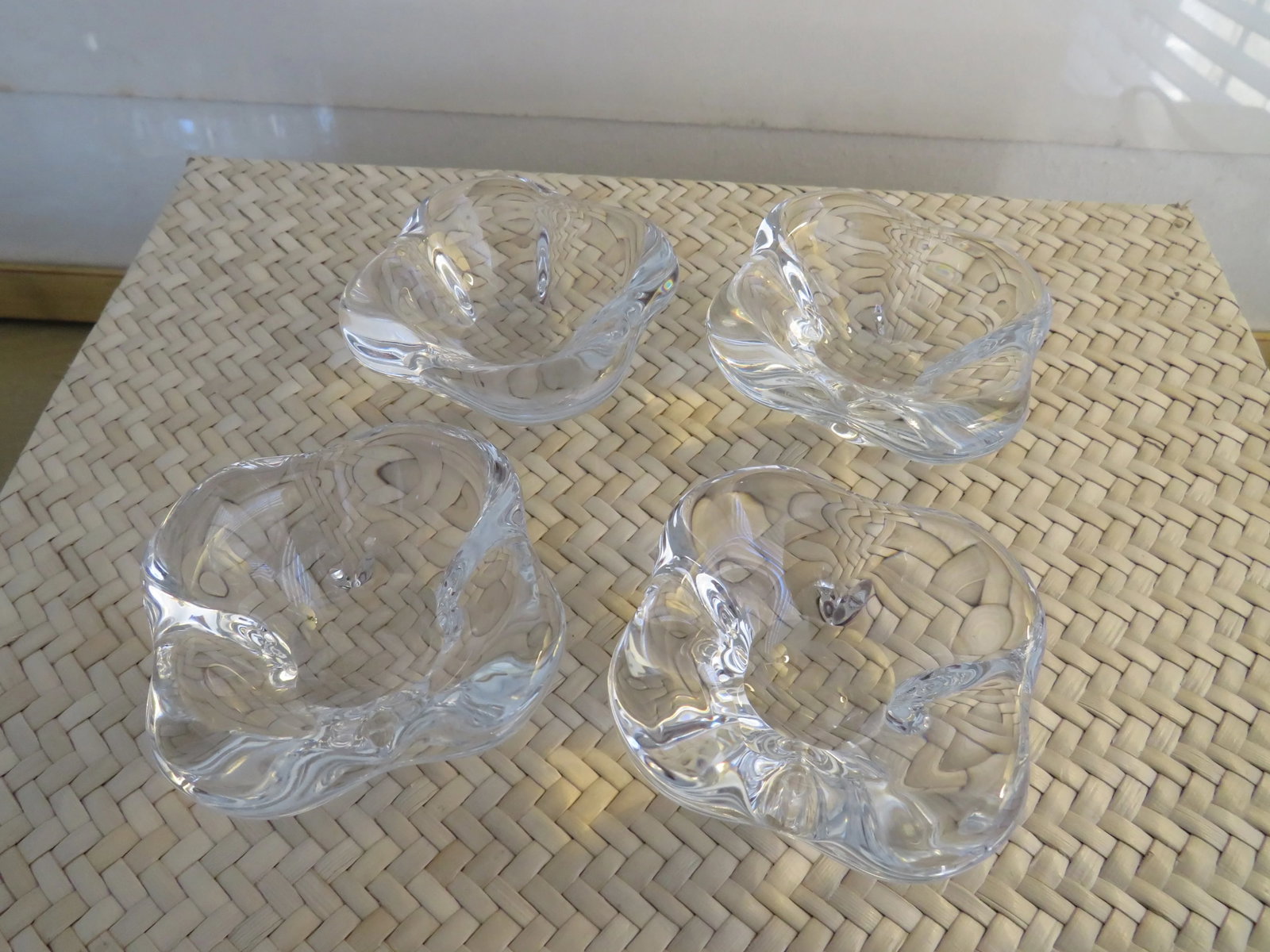 Mid-Century Baccarat Crystal France Salt Cellars - Set of 4 in Original Box - 13