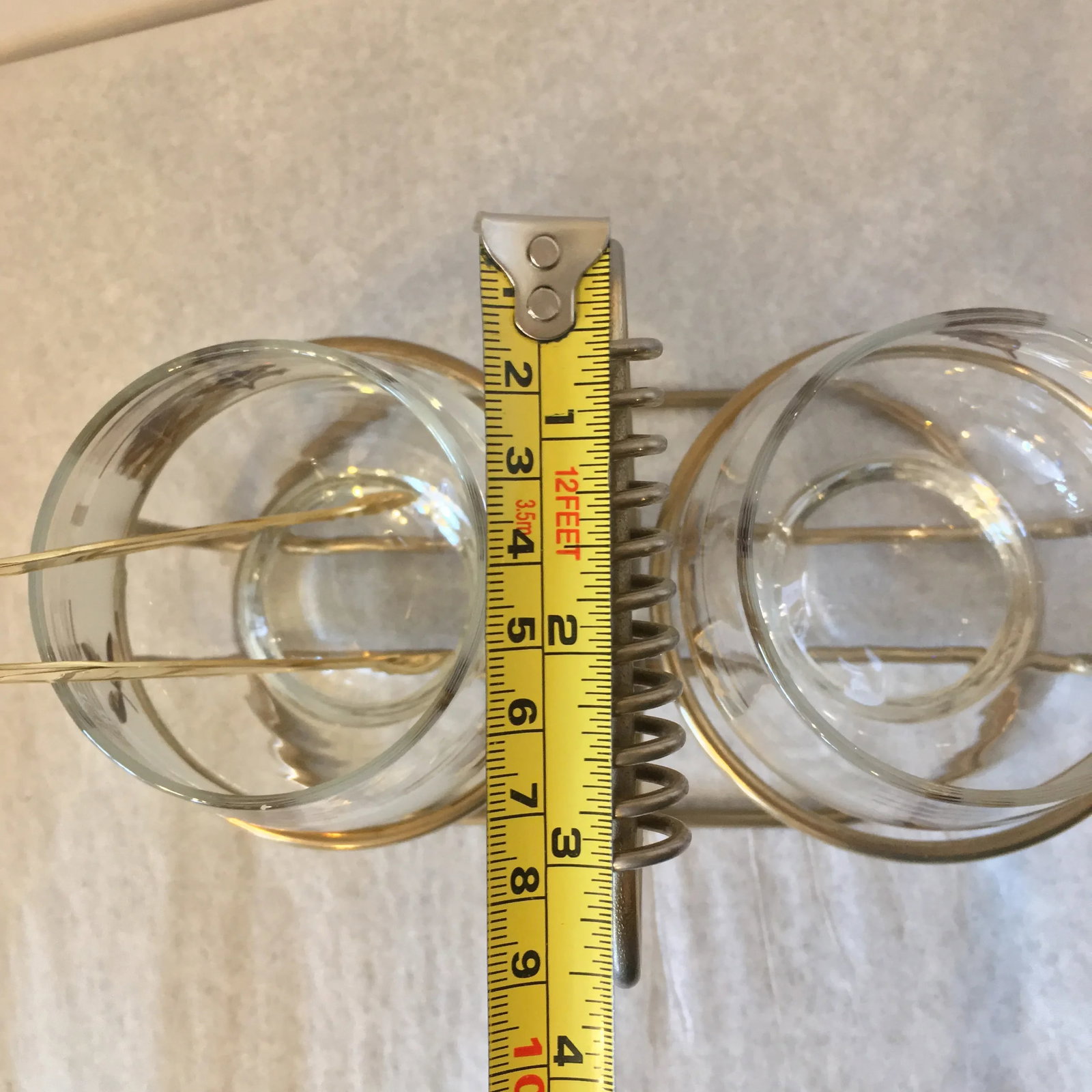 1950s Mid-Century Modern Gold Maple Leaf Libbey Glass Condiment Cream & Sugar Set - 4 Piece Set - 9