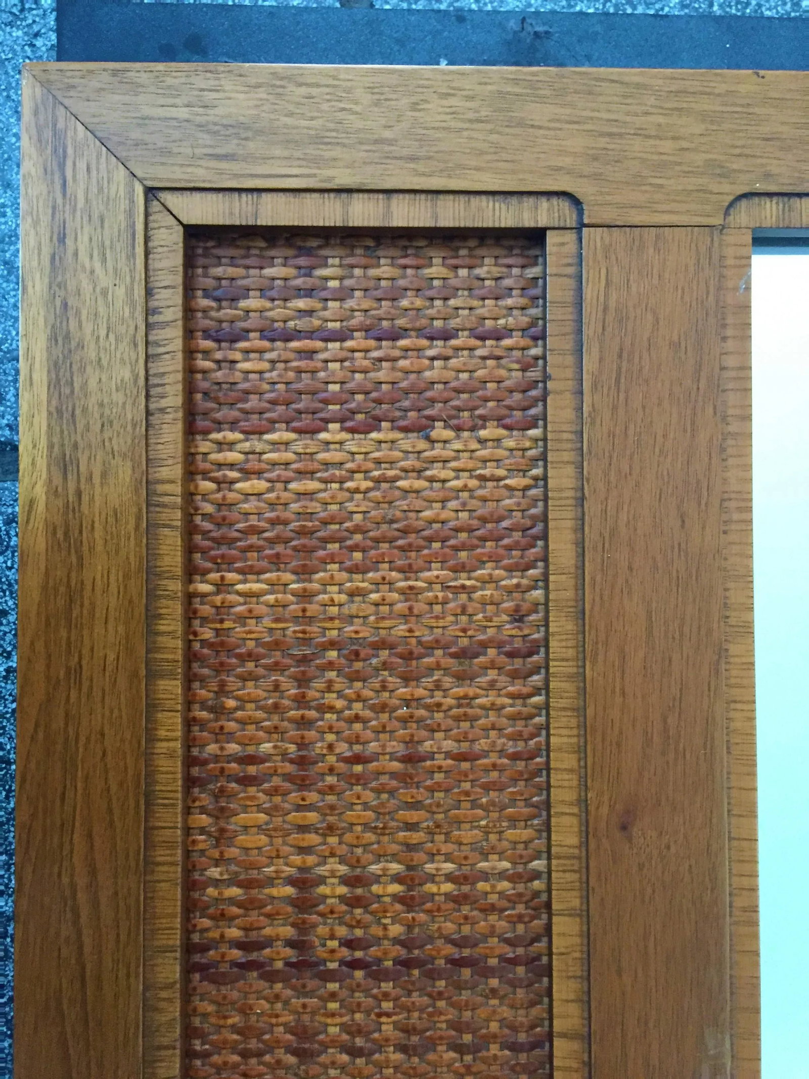 Mid-Century Modern Walnut and Cane Mirror - 4