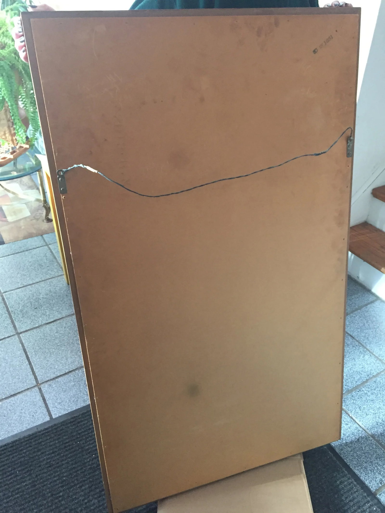 Mid-Century Modern Walnut and Cane Mirror - 5