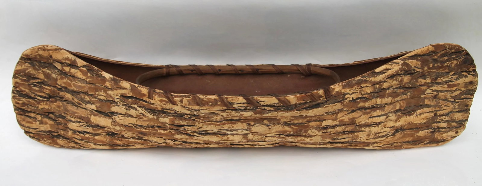 Vintage Native American Made Souvenir Bark Canoe - 2