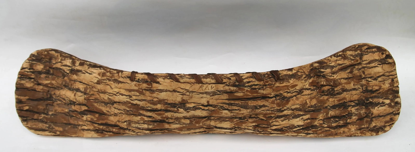 Vintage Native American Made Souvenir Bark Canoe - 4