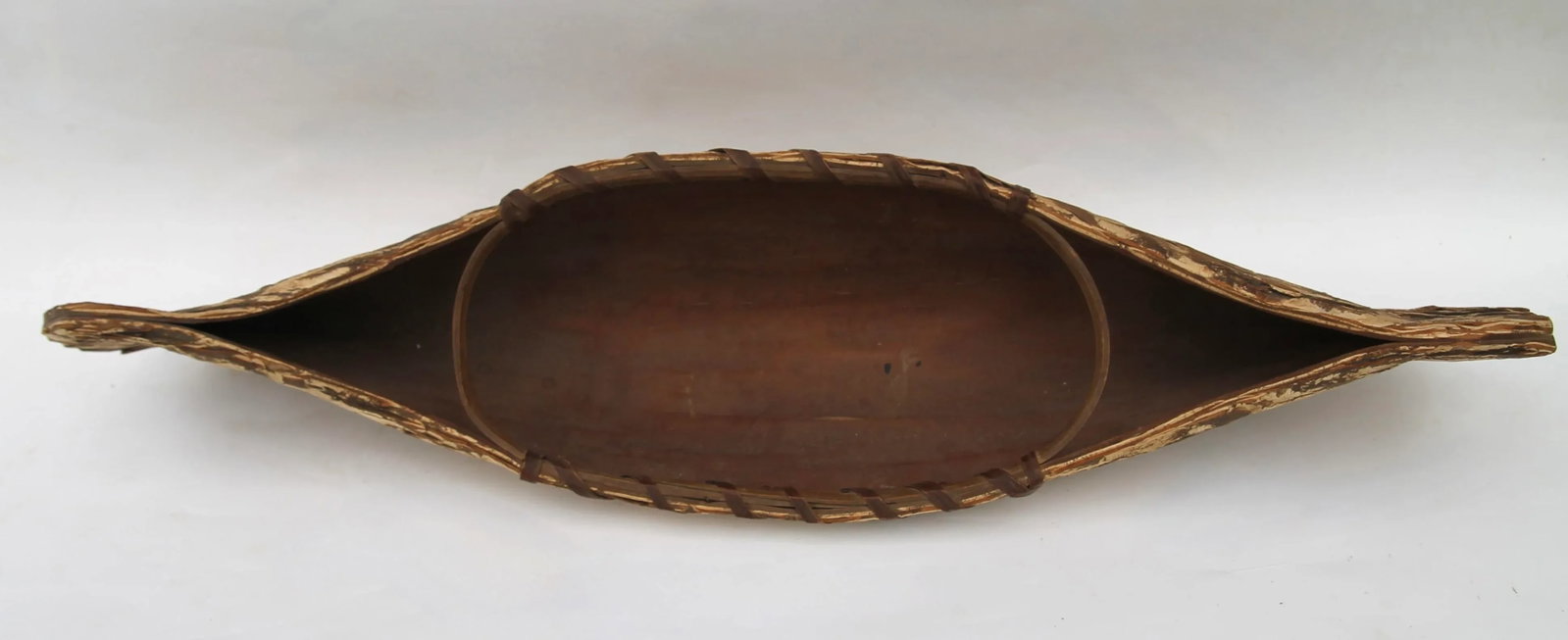 Vintage Native American Made Souvenir Bark Canoe - 6