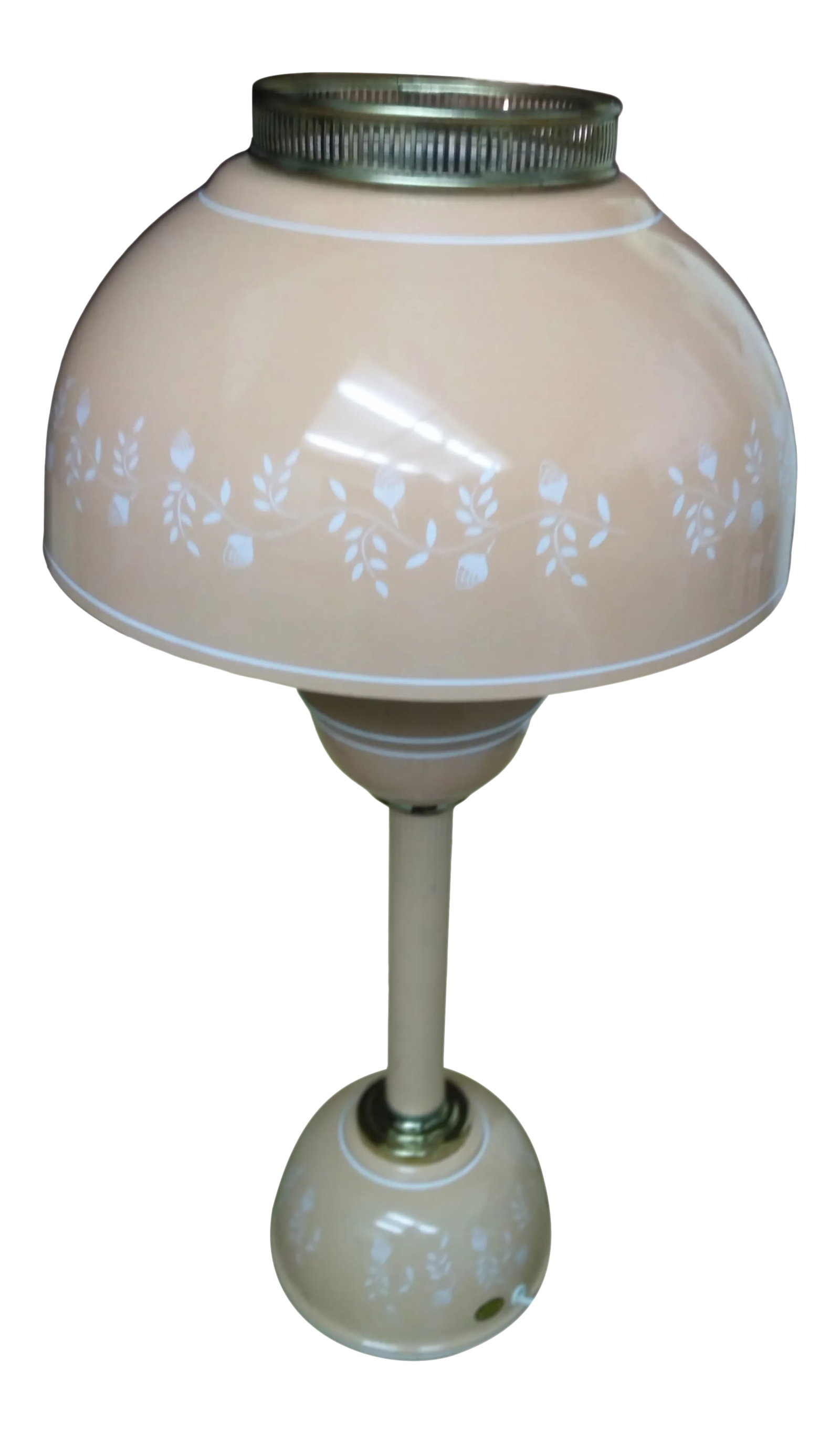 1950s Metal and Brass Toleware Table Lamp (1 of 10)