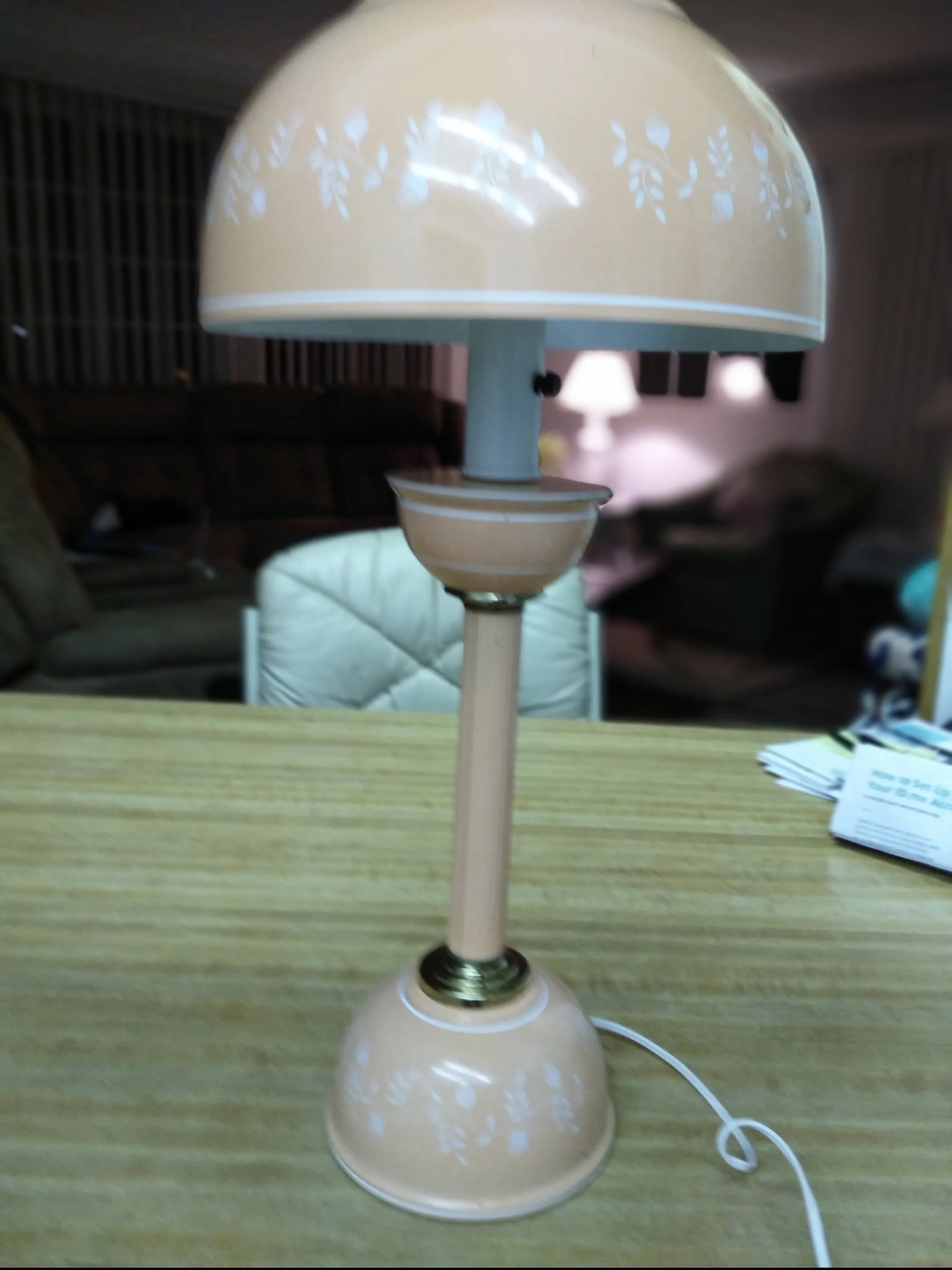 1950s Metal and Brass Toleware Table Lamp - 6